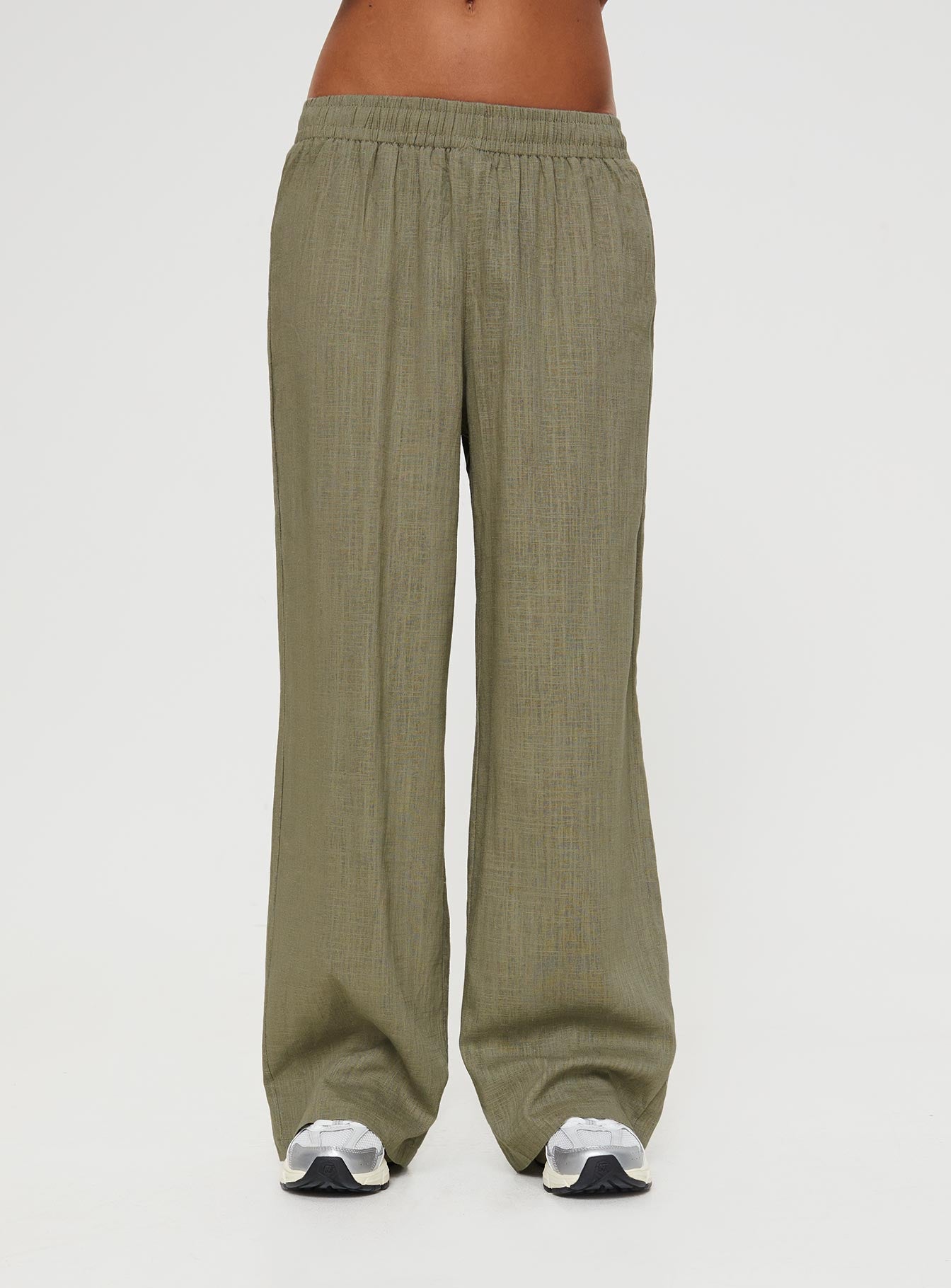 Louis Linen Blend Pants Olive-Vipp Girl