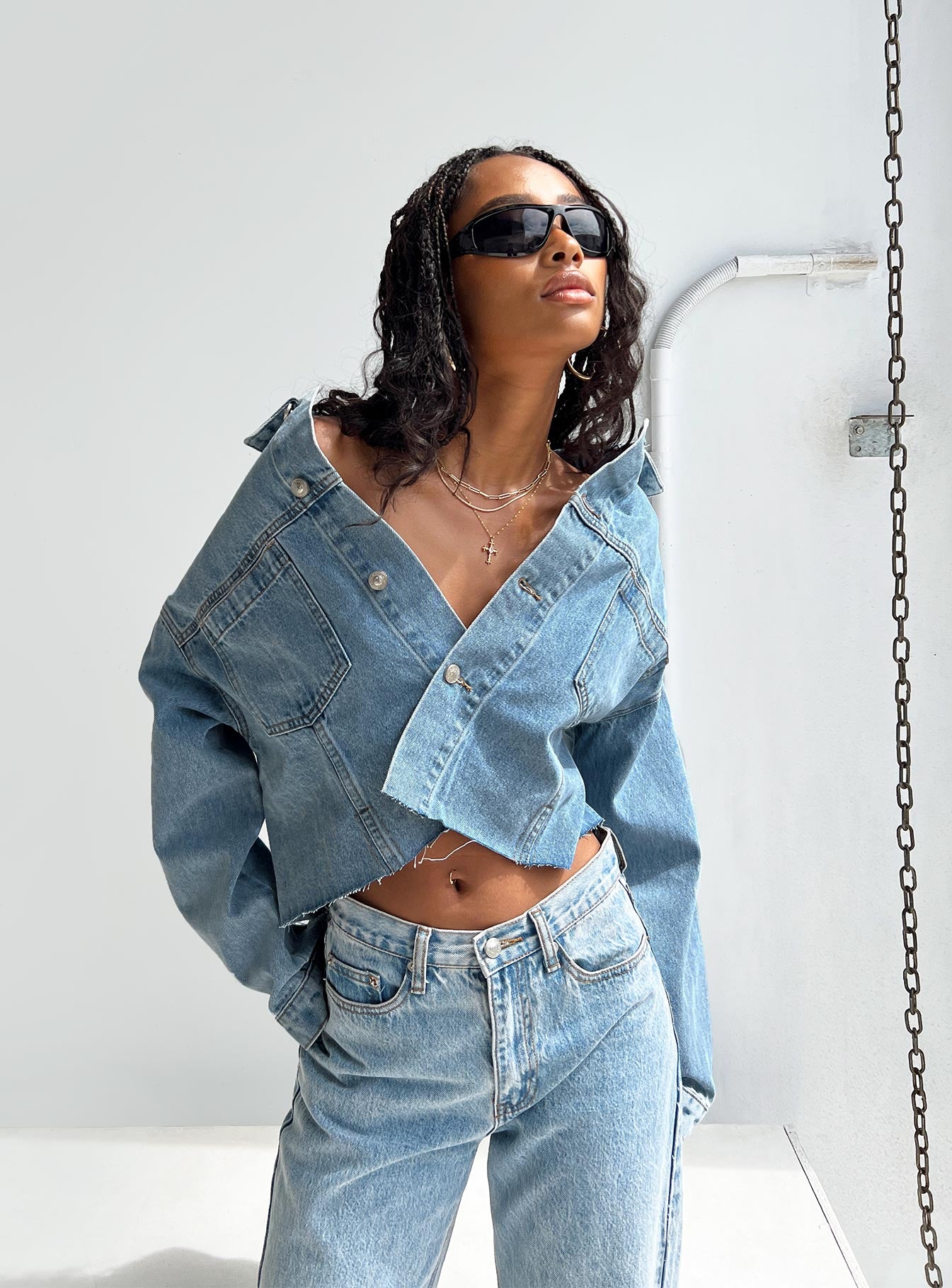 Central Denim Jacket-Vipp Girl