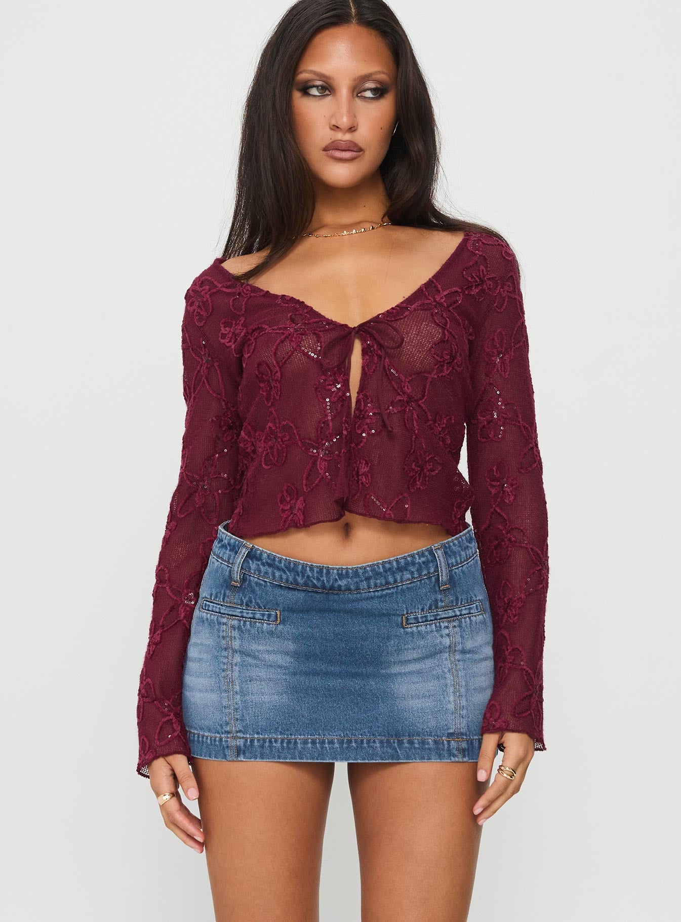 Darbi Denim Mini Skort Mid Blue-Vipp Girl