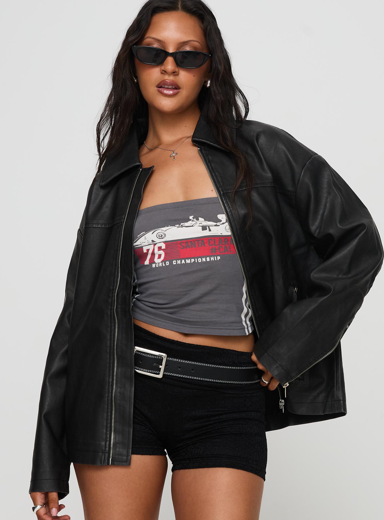 Napoleon Faux Leather Jacket Black-Vipp Girl