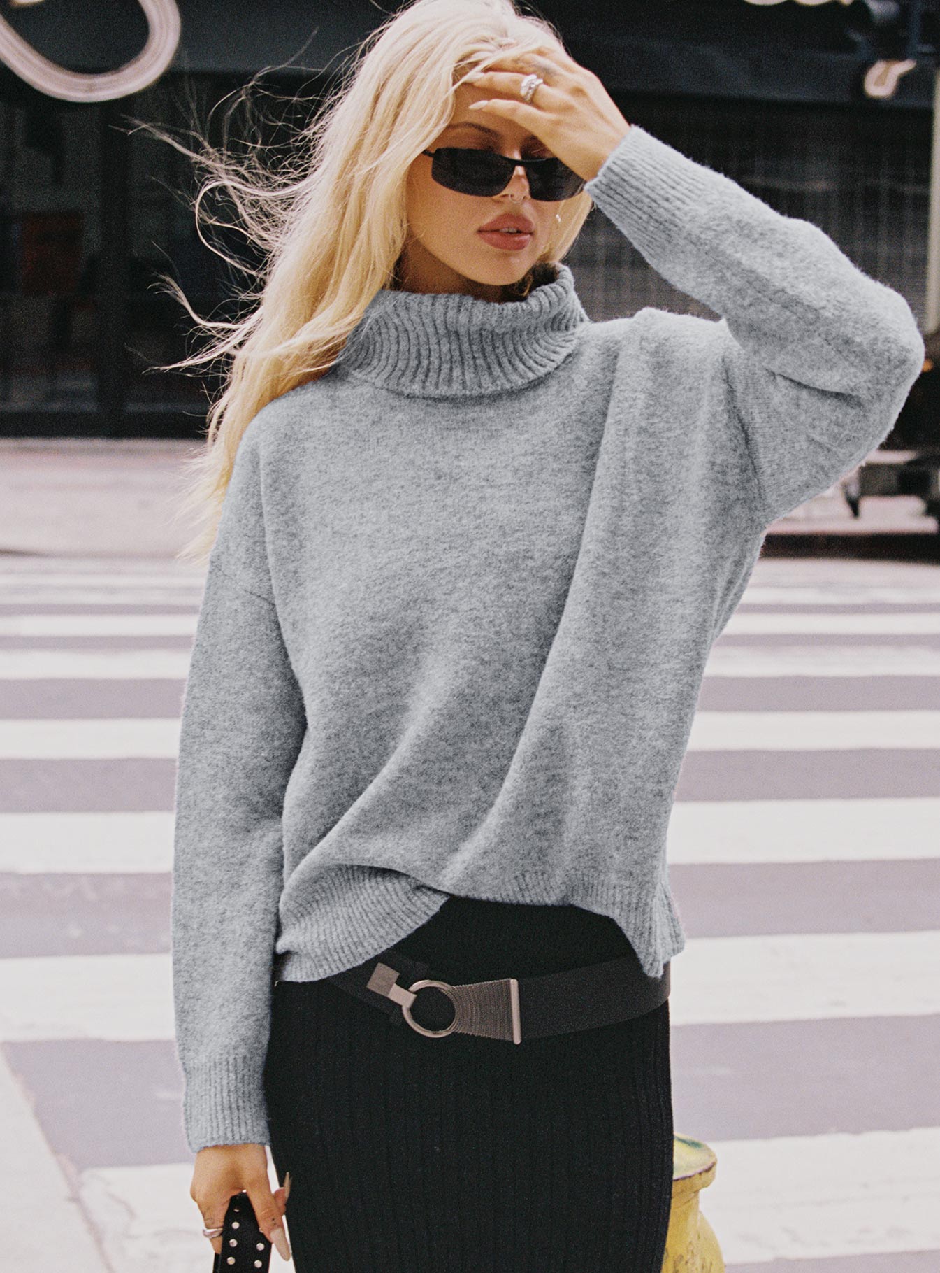 Oswin Turtleneck Sweater Grey-Vipp Girl