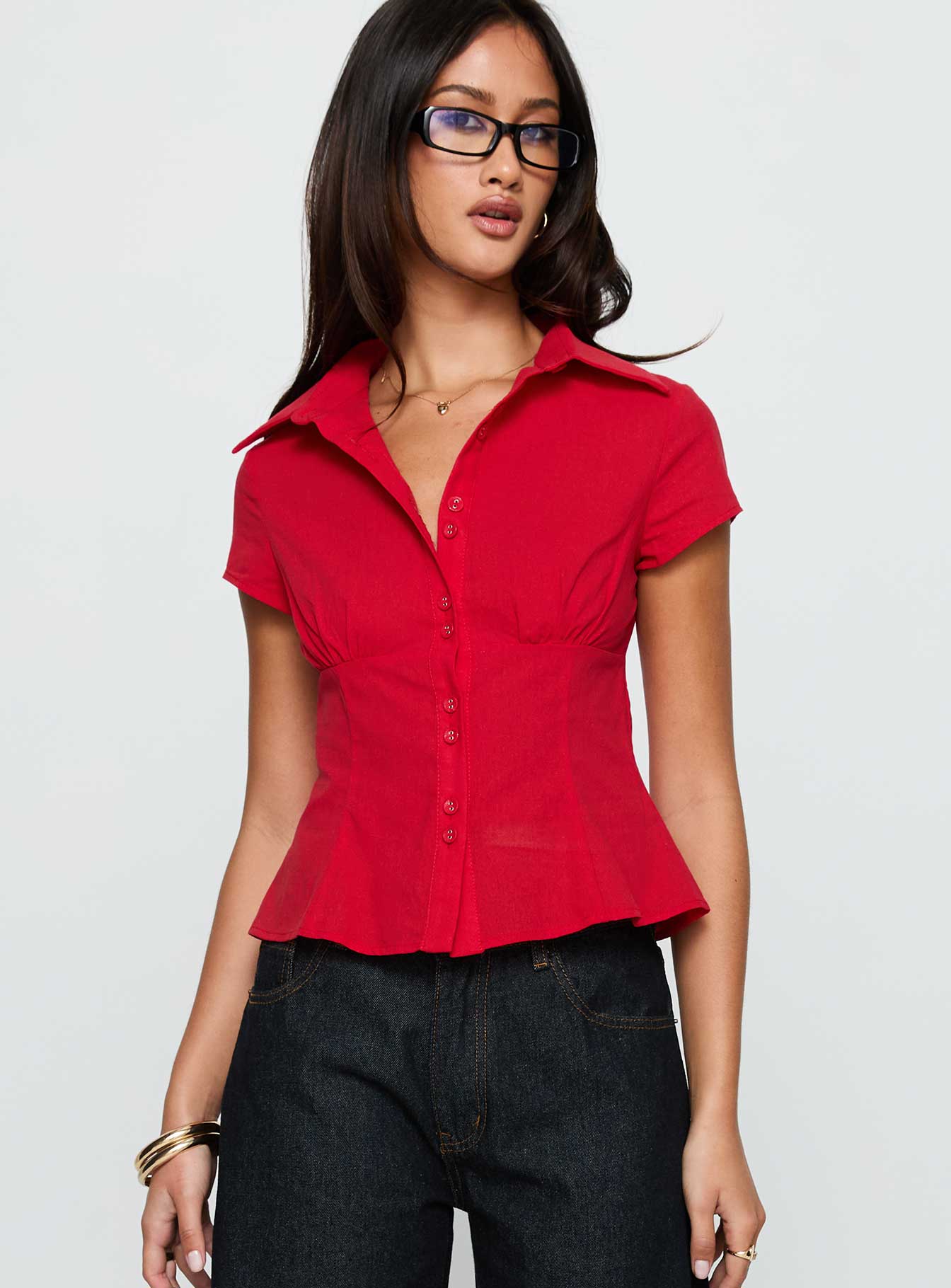 Cottesloe Blouse Top Red-Vipp Girl