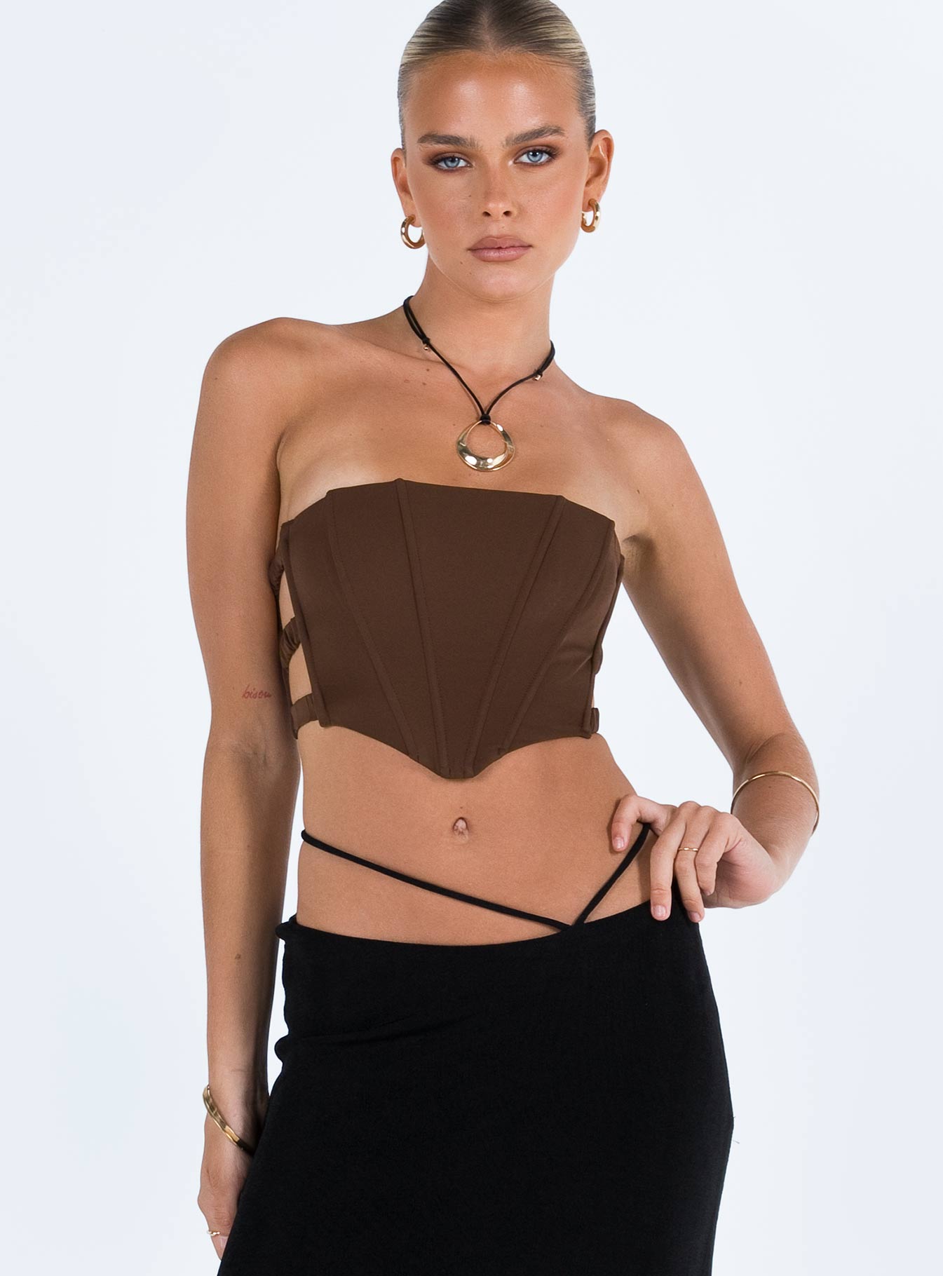 Carnlea Strapless Top Brown-Vipp Girl