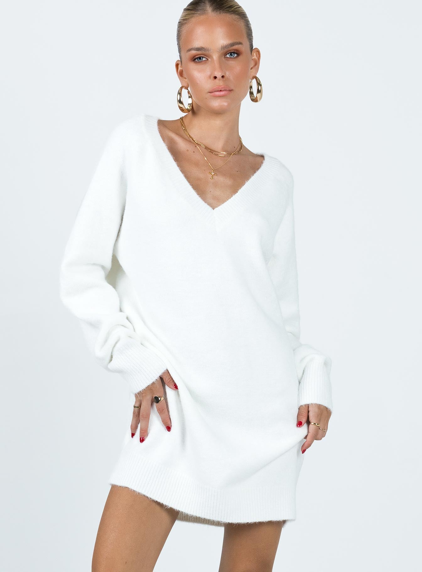 Breslin Sweater Dress Beige-Vipp Girl