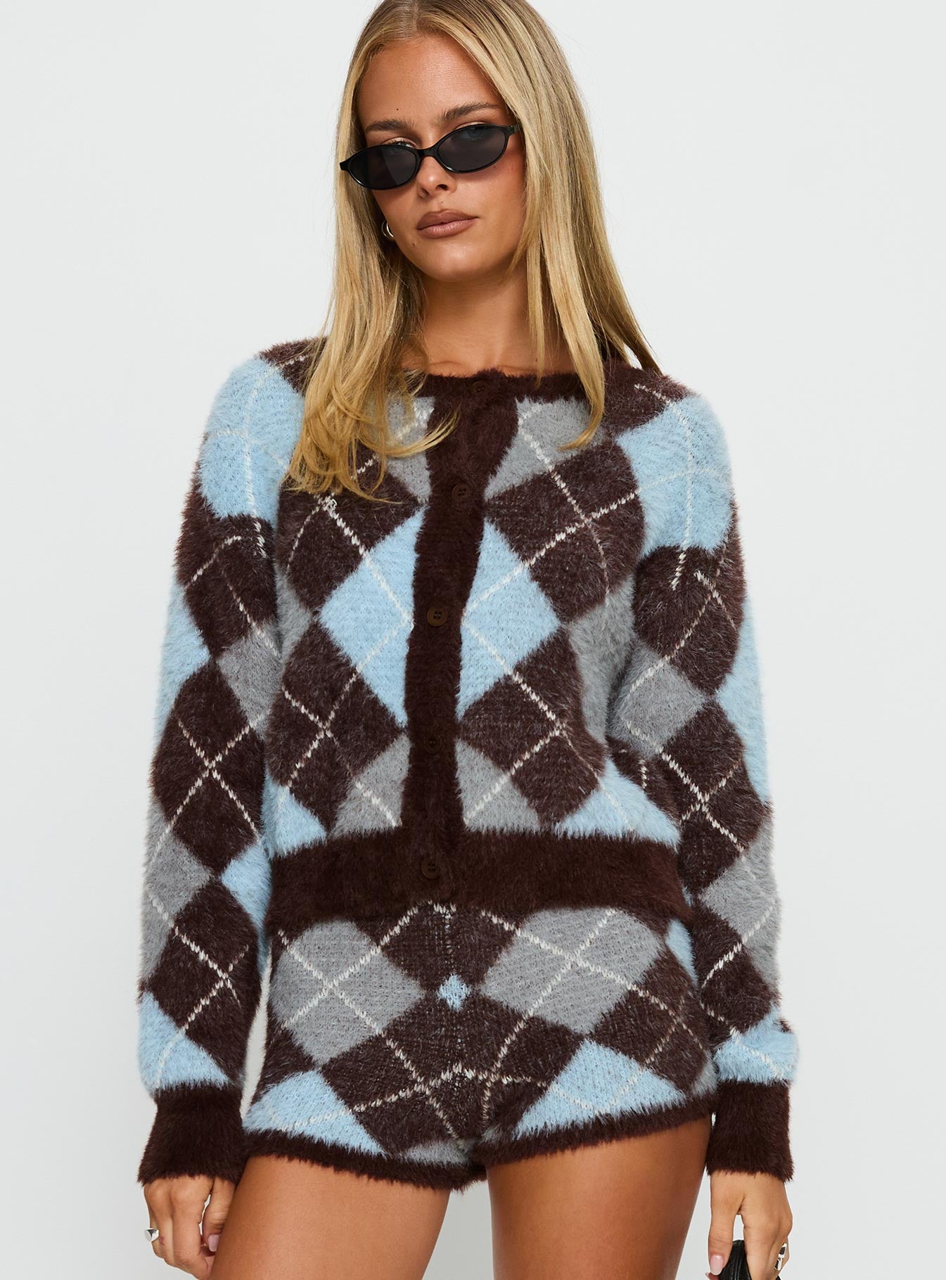 Kenlea Button Up Cardigan Blue Argyle-Vipp Girl