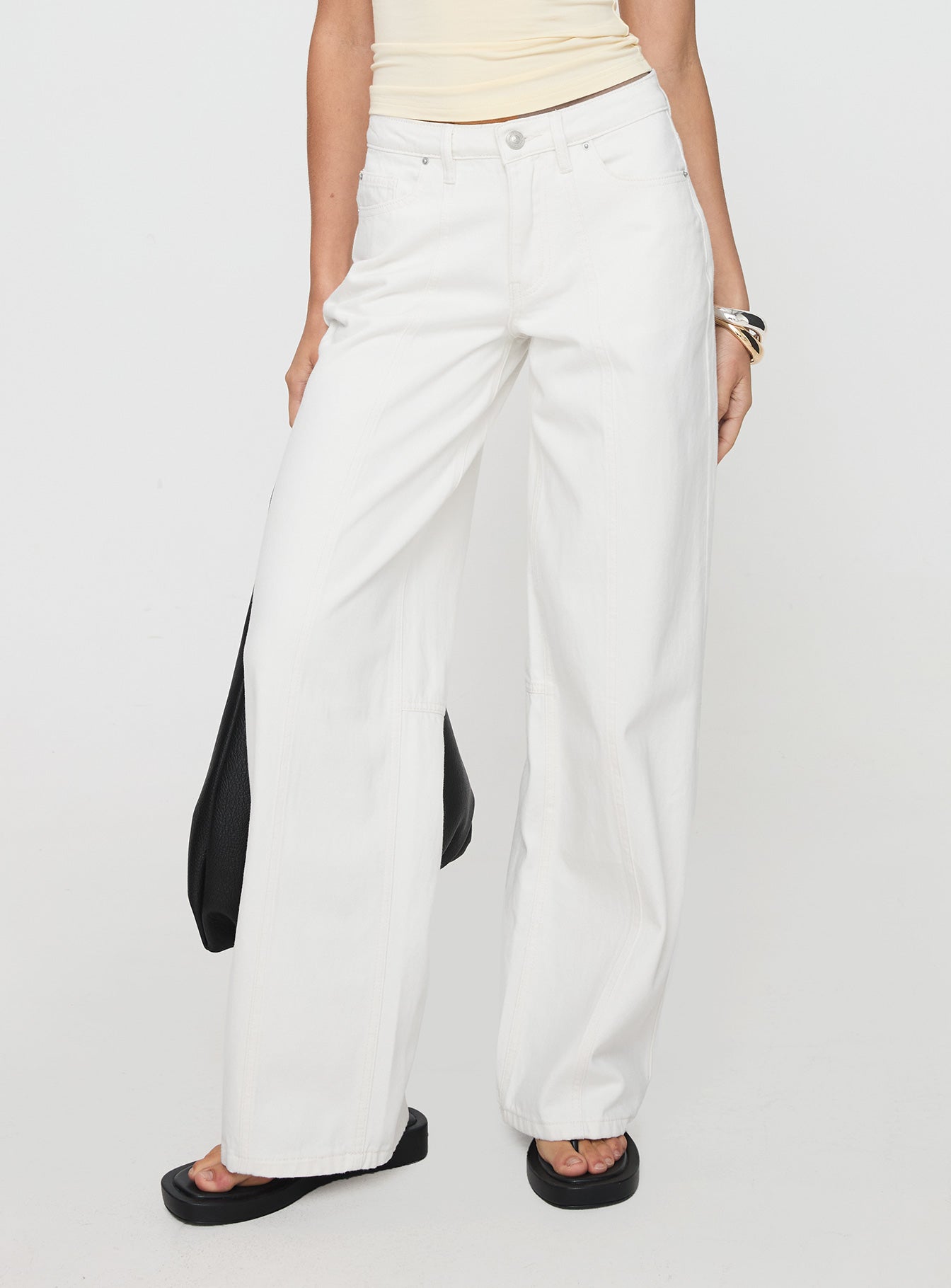 Lando Low Rise Straight Leg Jeans White-Vipp Girl