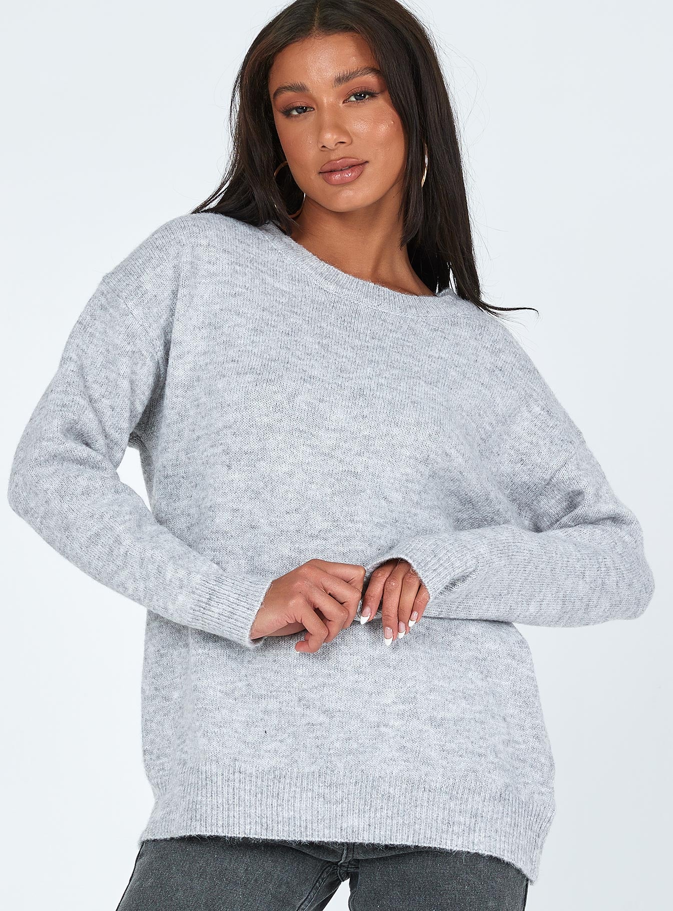 Kelsea Oversized Sweater Grey-Vipp Girl