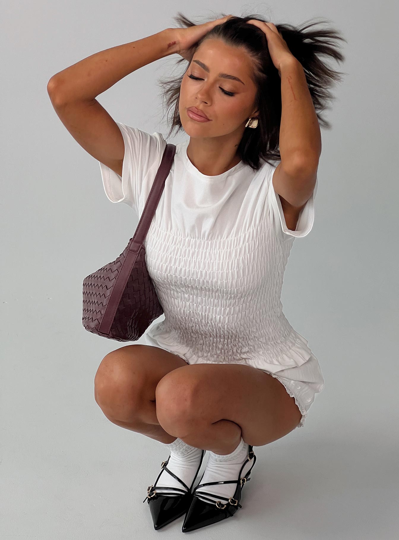 Maybe Tomorrow Ruched Top White-Vipp Girl