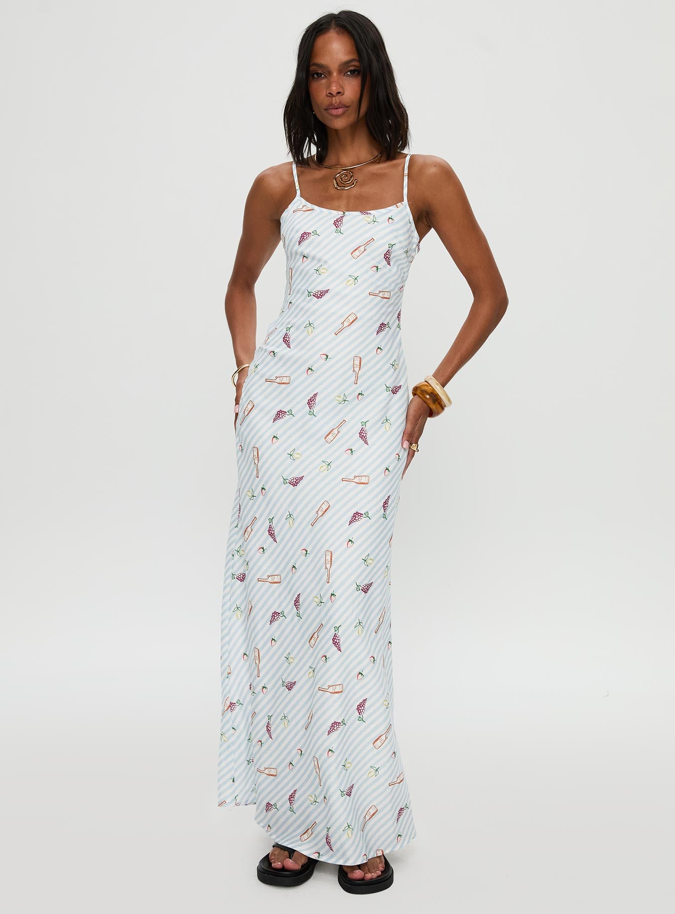 Charcuterie Maxi Dress Blue-Vipp Girl