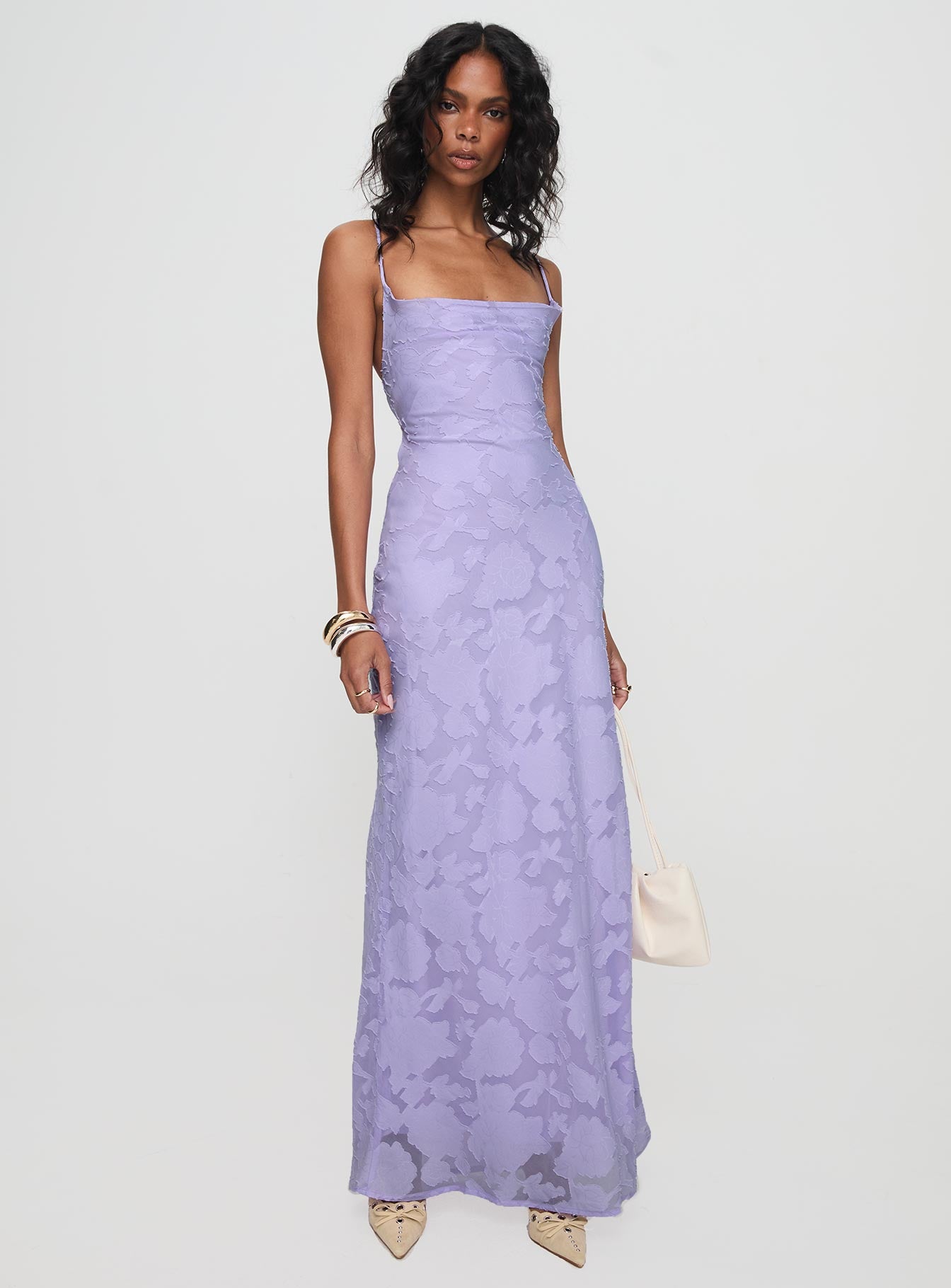 Celena Maxi Dress Lilac Burnout-Vipp Girl