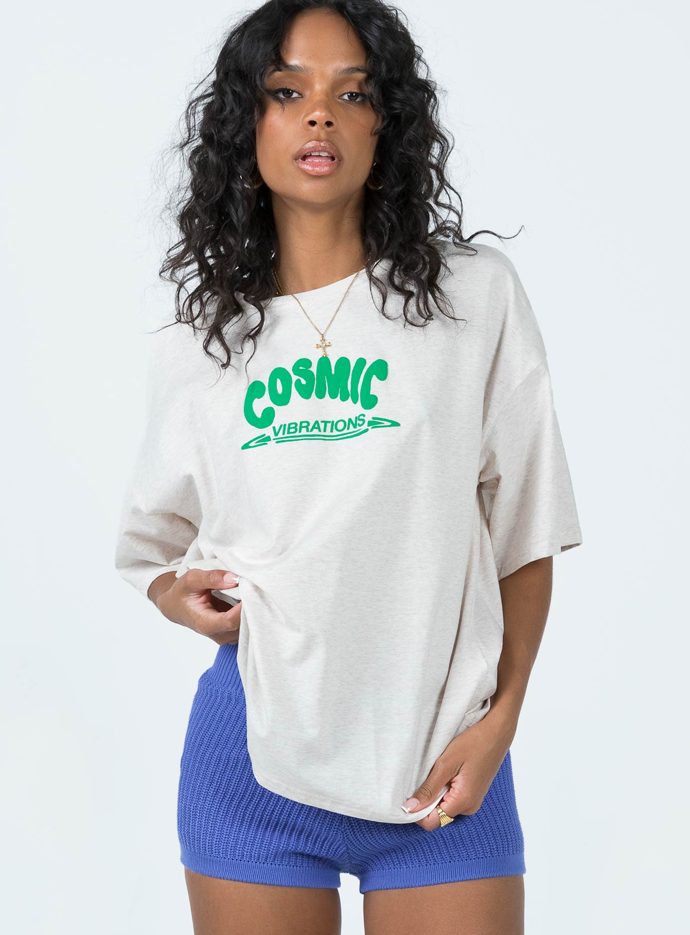 Cosmic Puff Tee Grey / Green-Vipp Girl