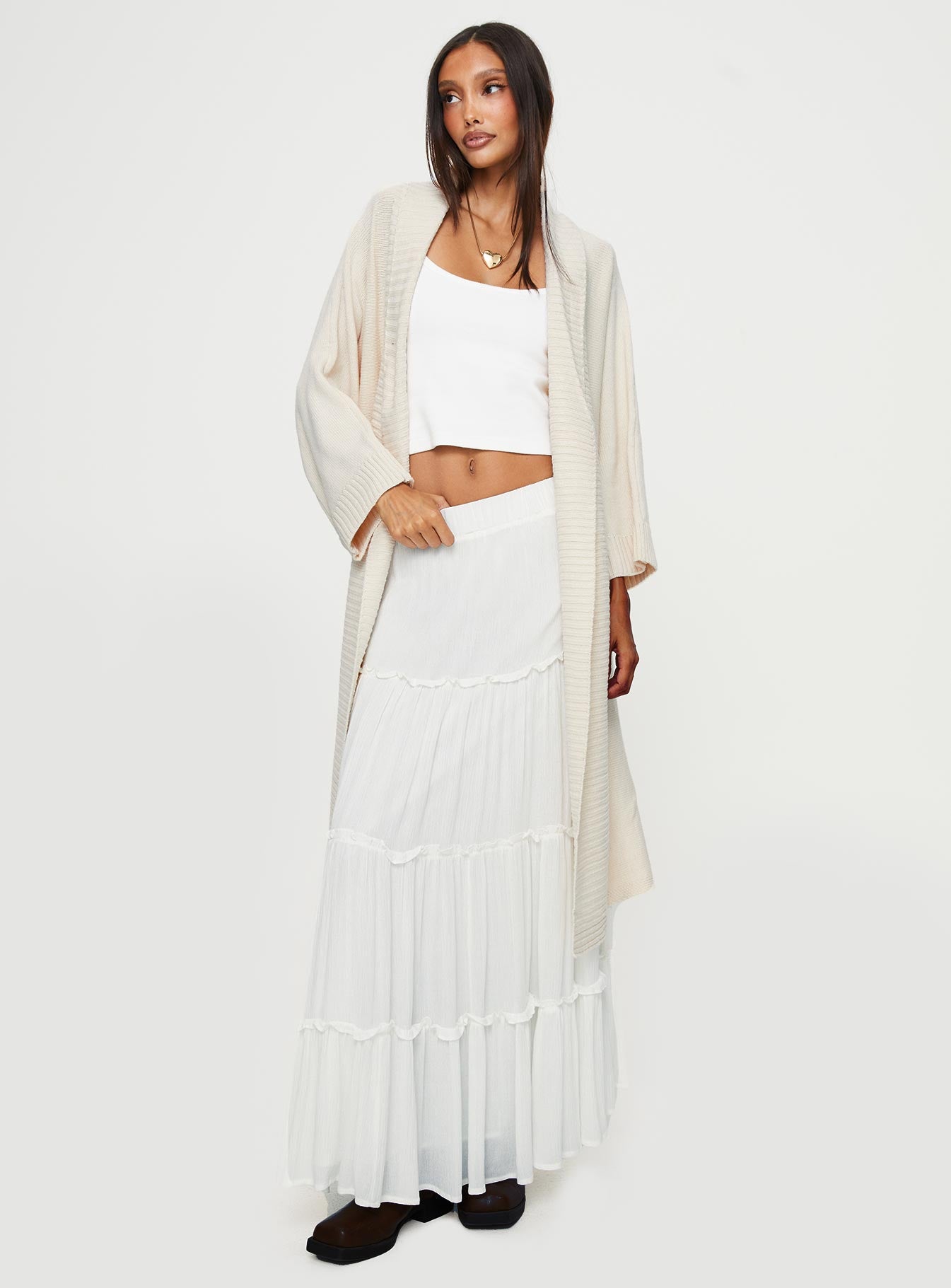 Joyous Longline Cardigan Cream-Vipp Girl