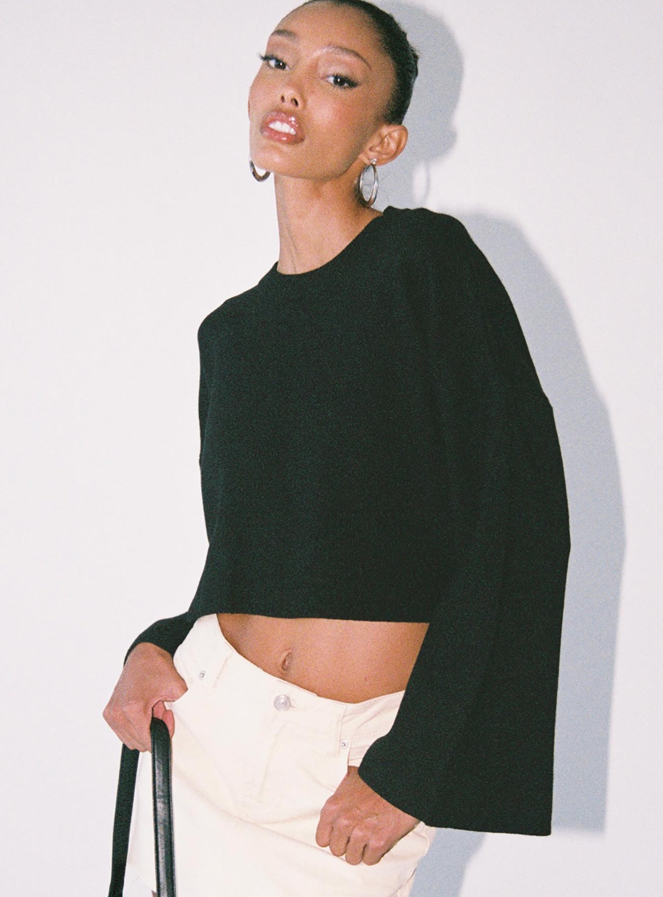 Girl Soldier Cropped Sweater Black-Vipp Girl