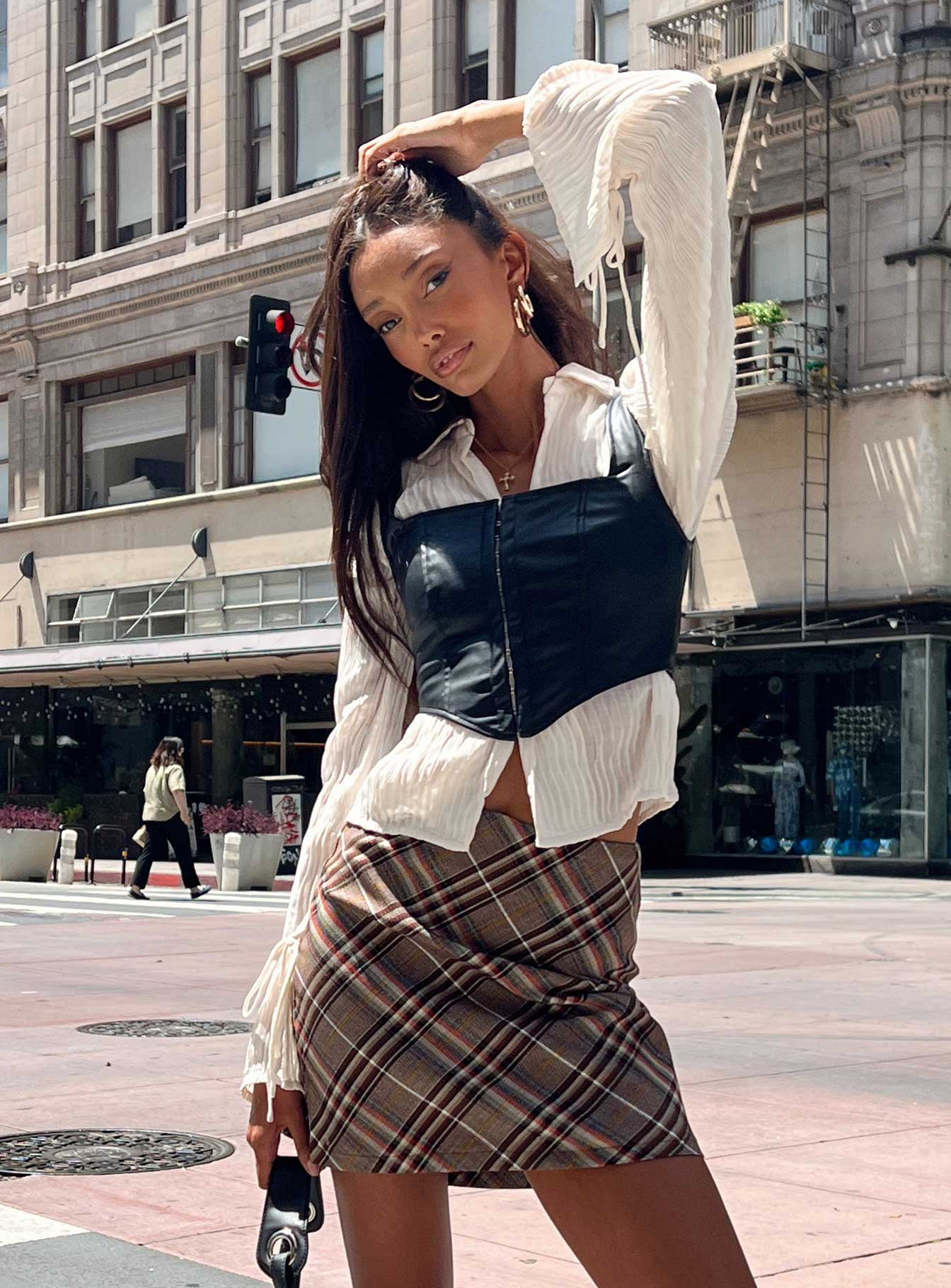 Darwin Mini Skirt Brown multi-Vipp Girl