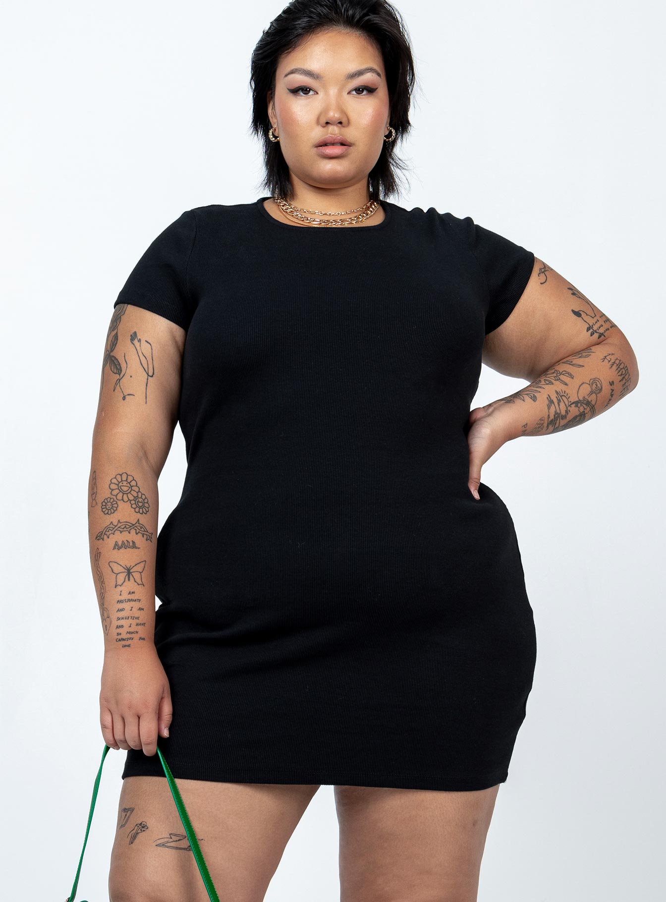 Classic Mini Dress Black Curve-Vipp Girl