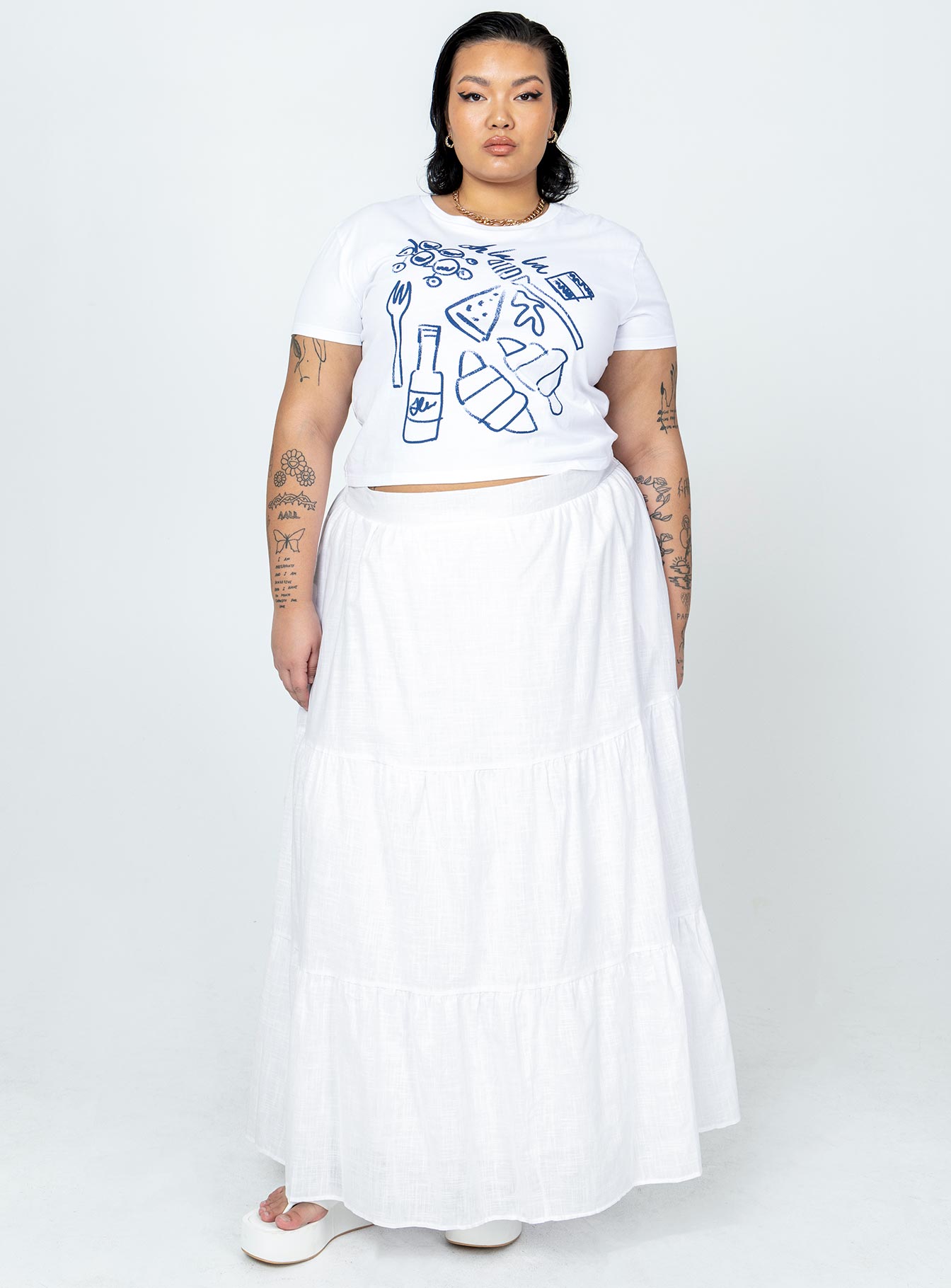 Korban Maxi Skirt White Curve-Vipp Girl