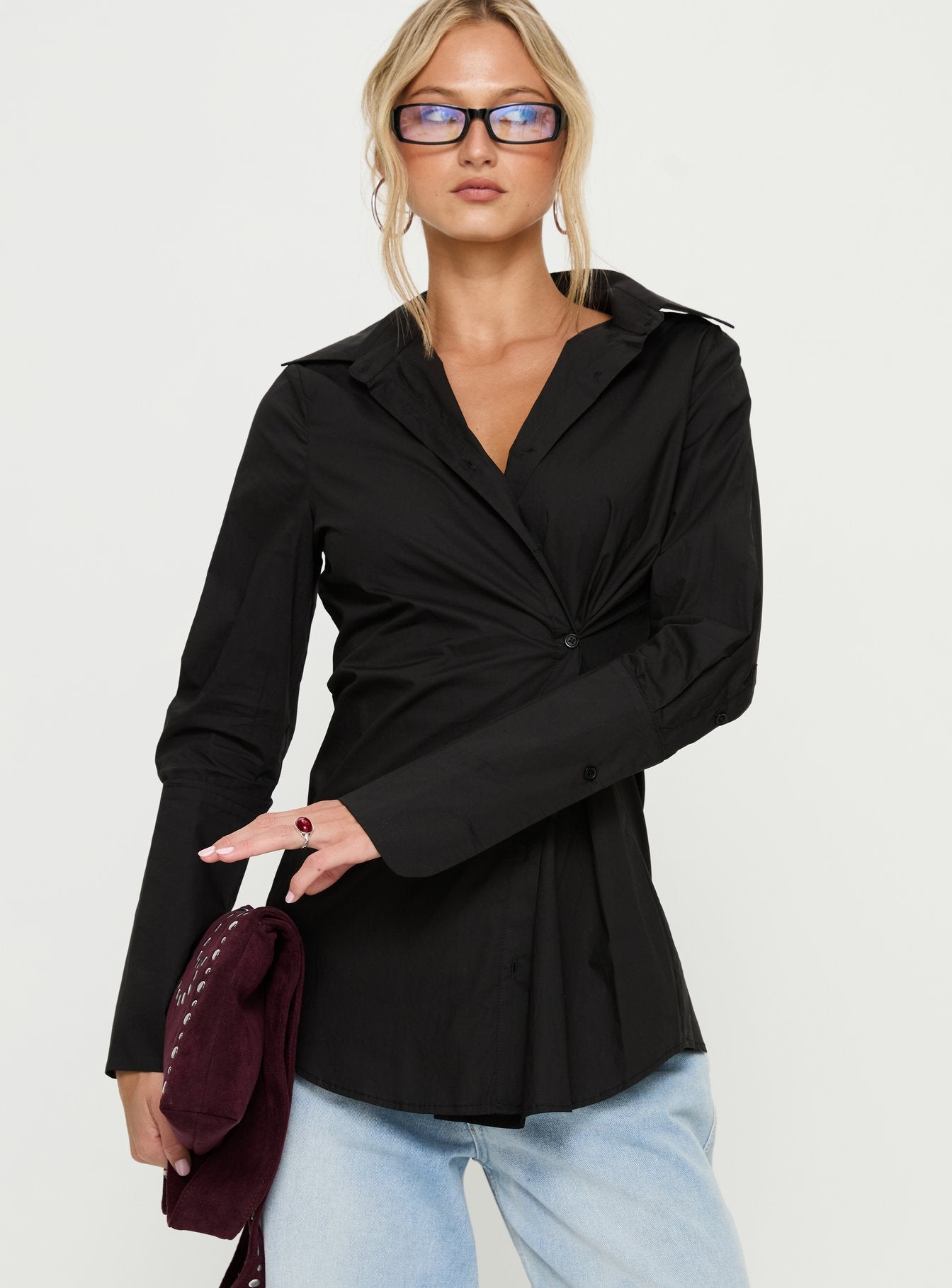 Nitsa Long Sleeve Shirt Black-Vipp Girl