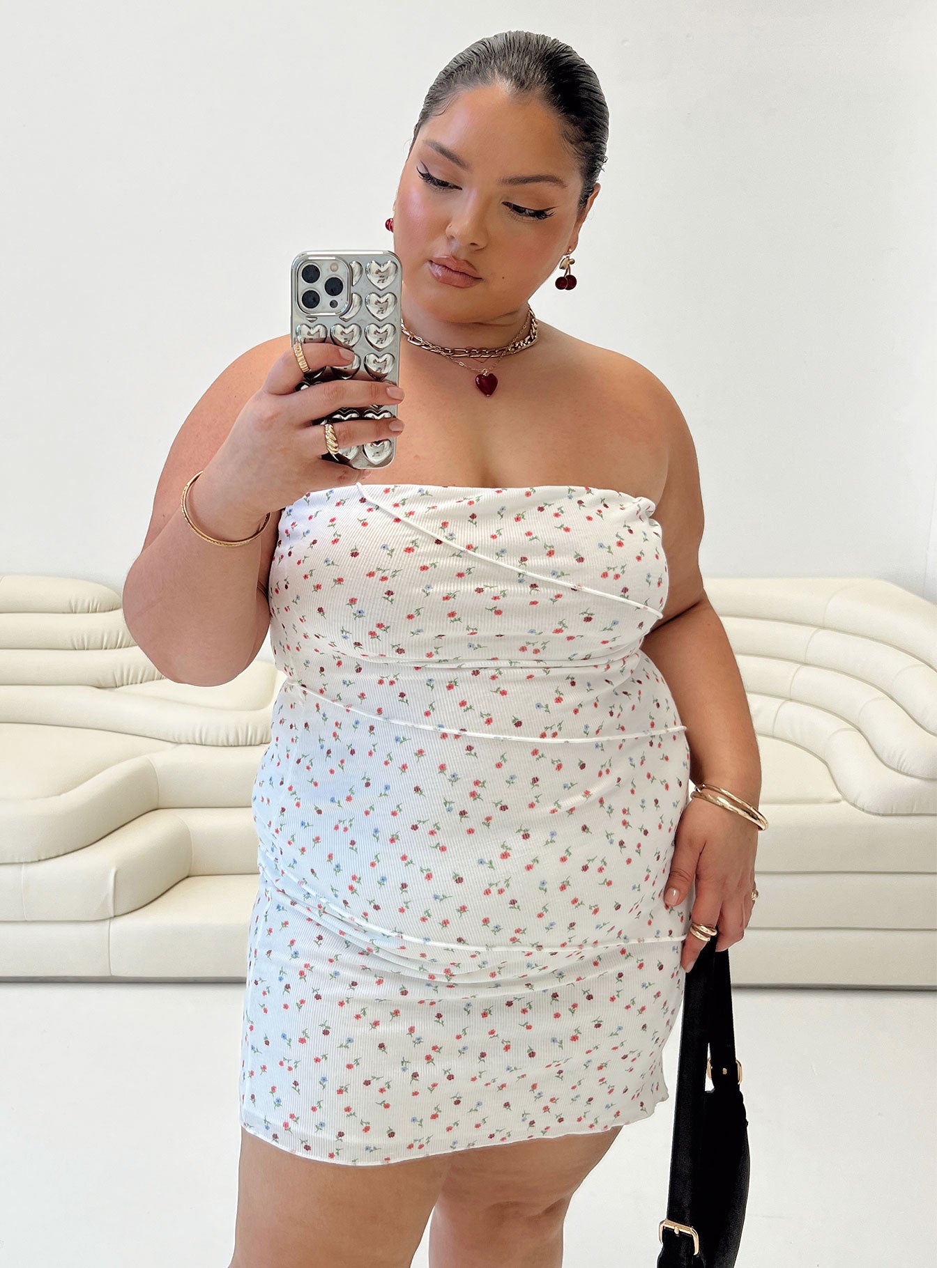 Oscar Mini Dress White Floral Curve-Vipp Girl