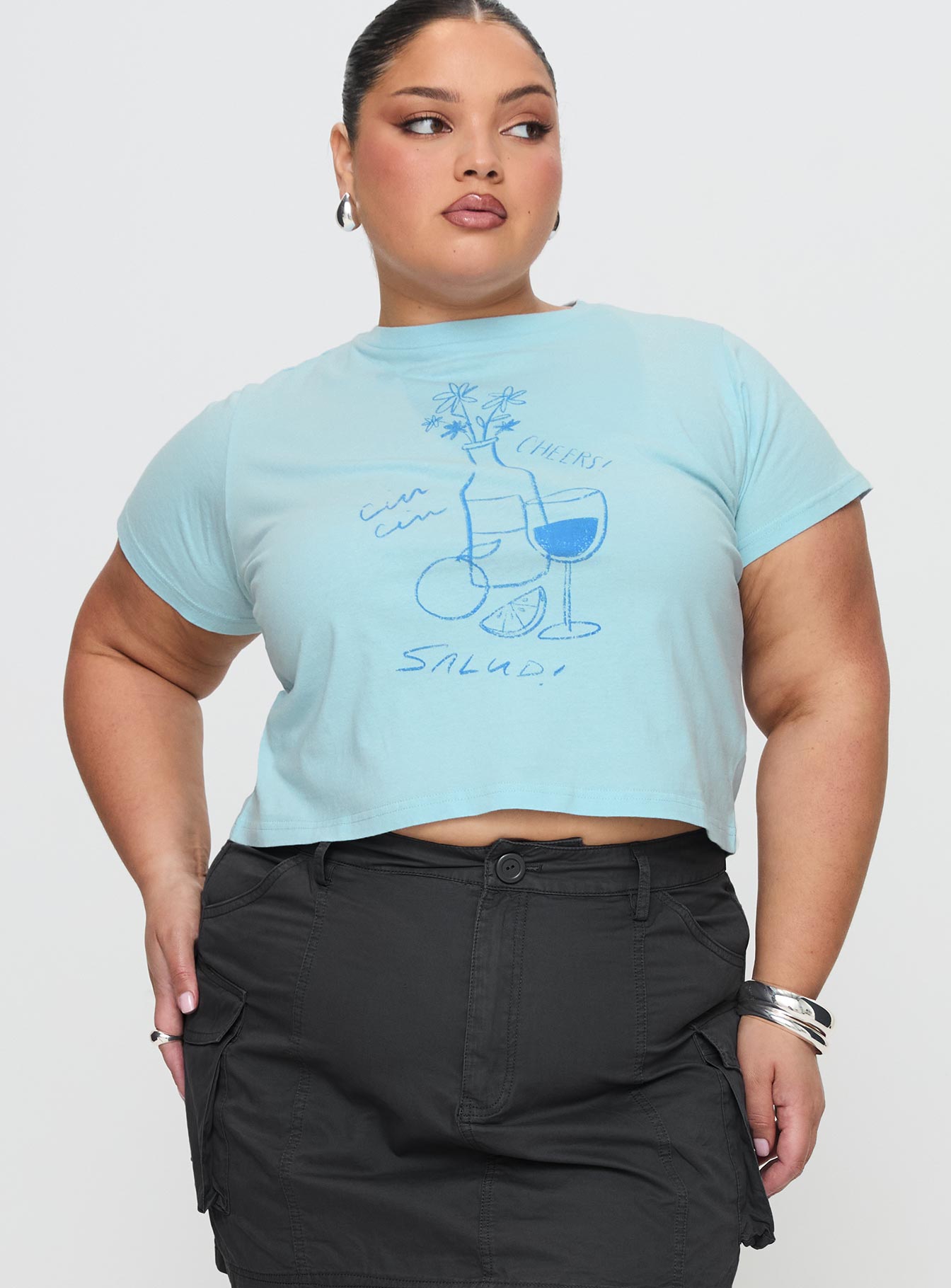 Cheers To You Tee Blue Curve-Vipp Girl