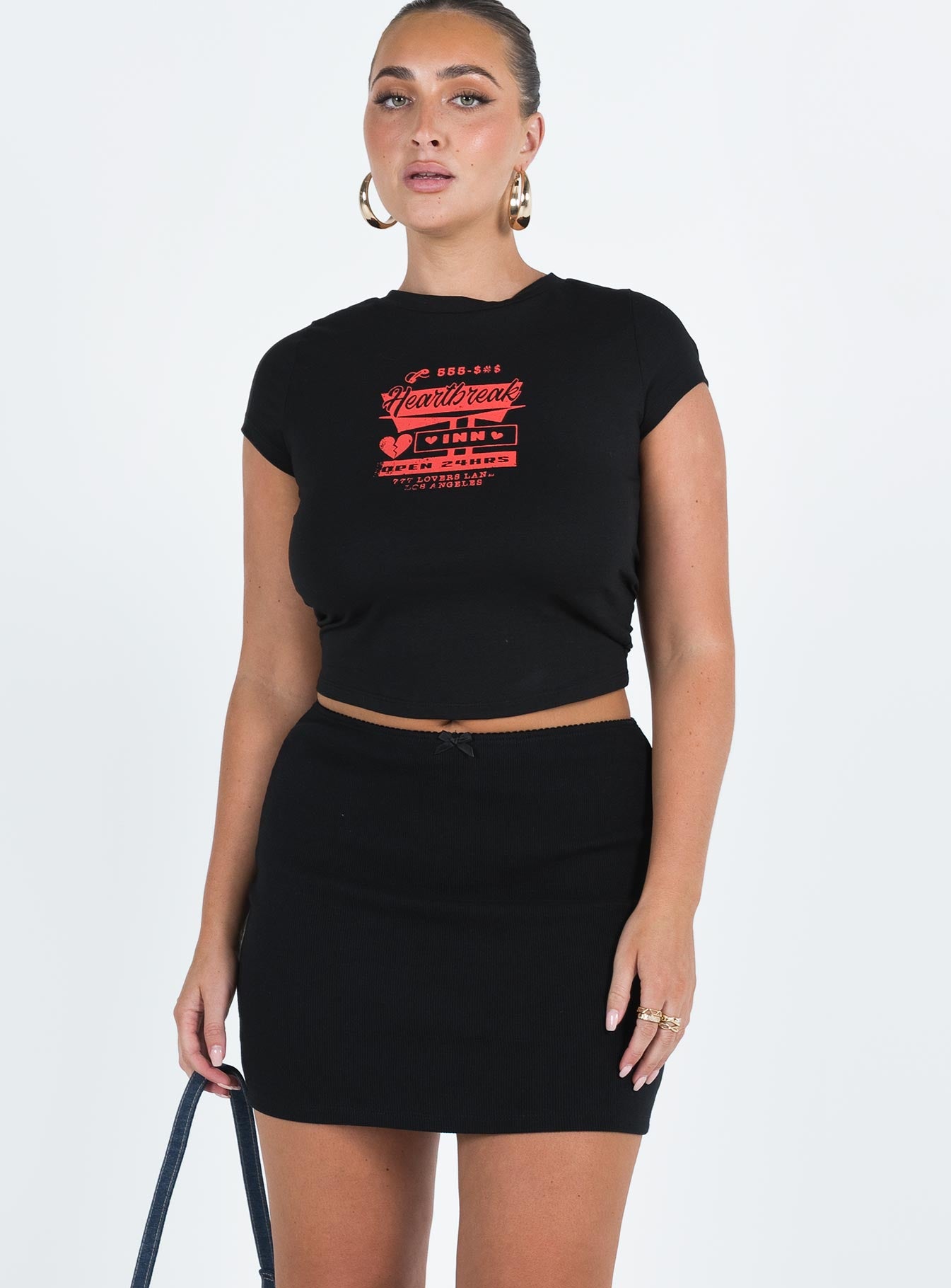 Kael Mid Rise Mini Skirt Black-Vipp Girl