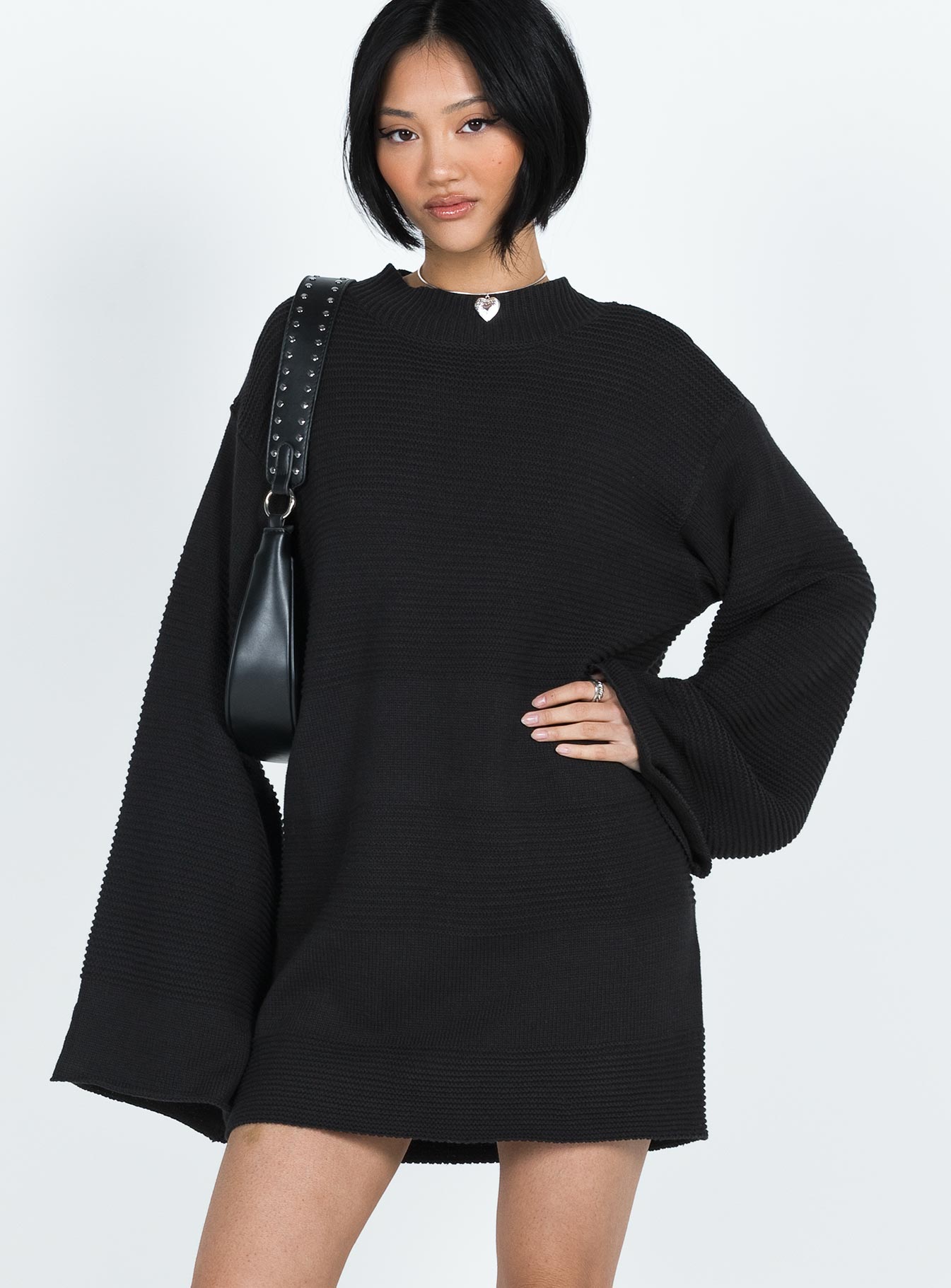 Cheyenne Knit Sweater Dress Black-Vipp Girl