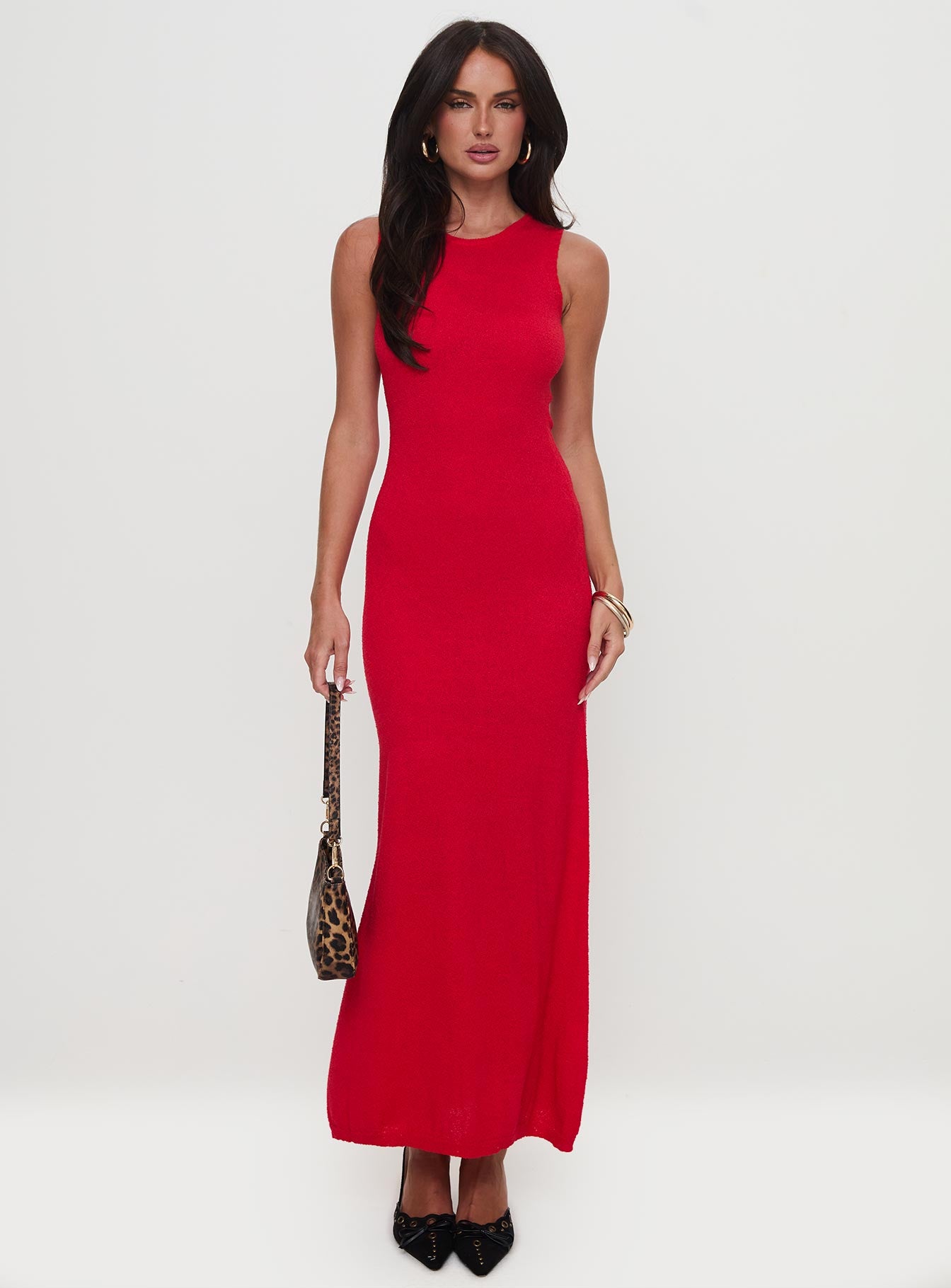 Maebie Knit Maxi Dress Red-Vipp Girl