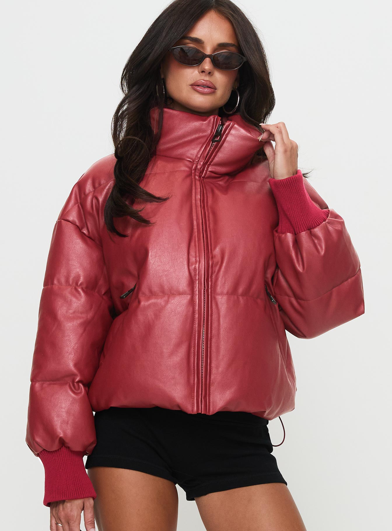 Myler Puffer Jacket Burgundy-Vipp Girl