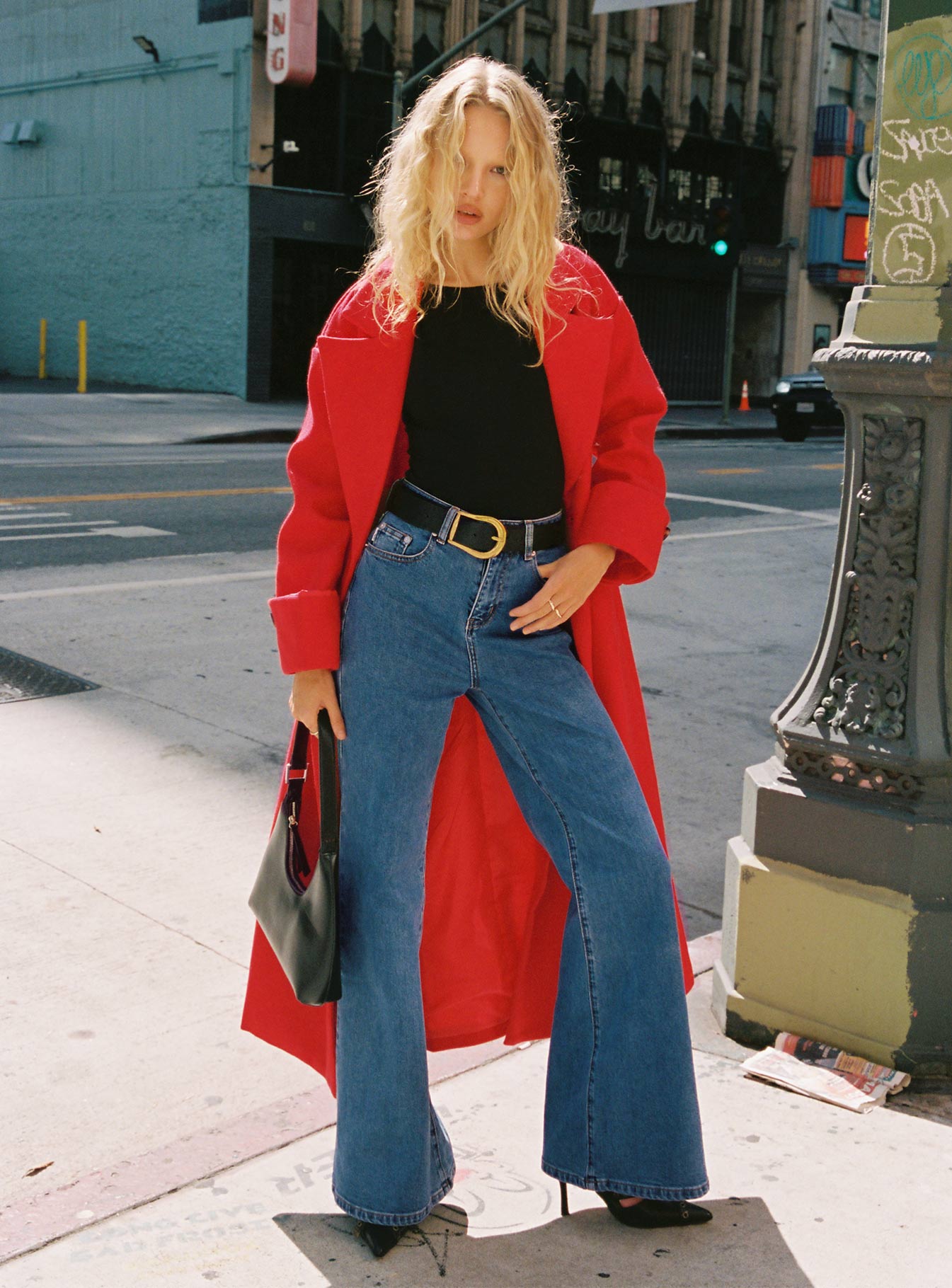 Lucille High Rise Flared Jeans Mid Wash-Vipp Girl