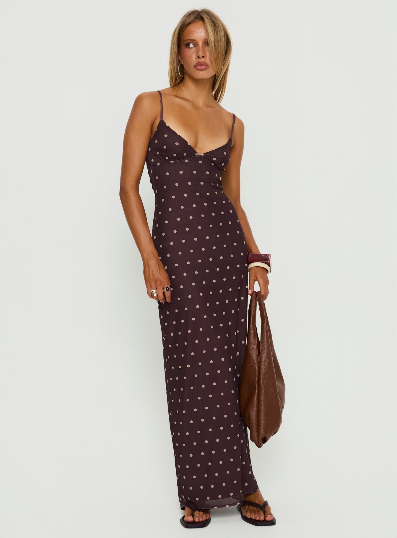 Glass Half Full Mesh Maxi Dress Plum / Pink Polka Dot-Vipp Girl