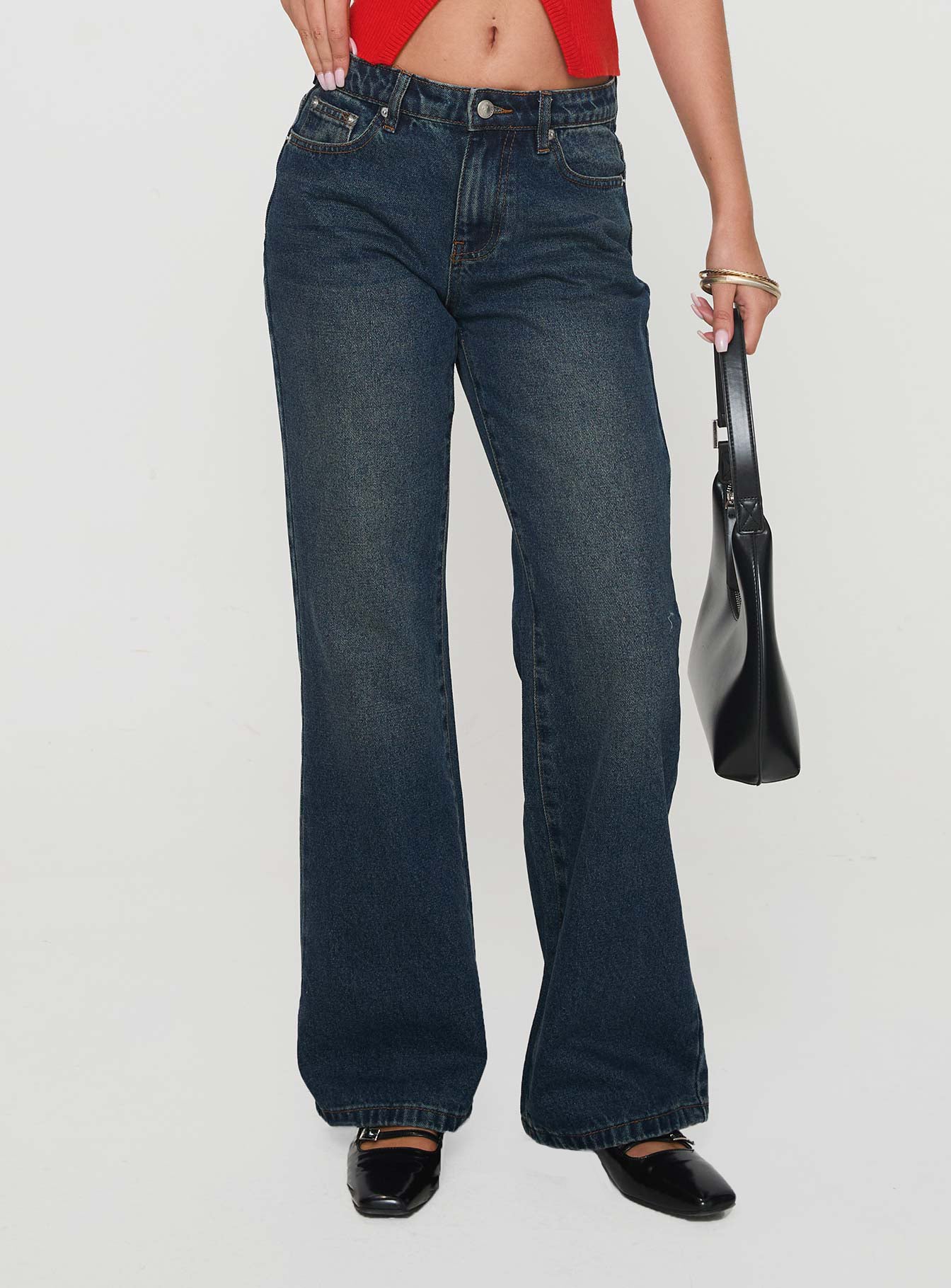 Cybele Mid Rise Straight Leg Jeans Dark Denim-Vipp Girl