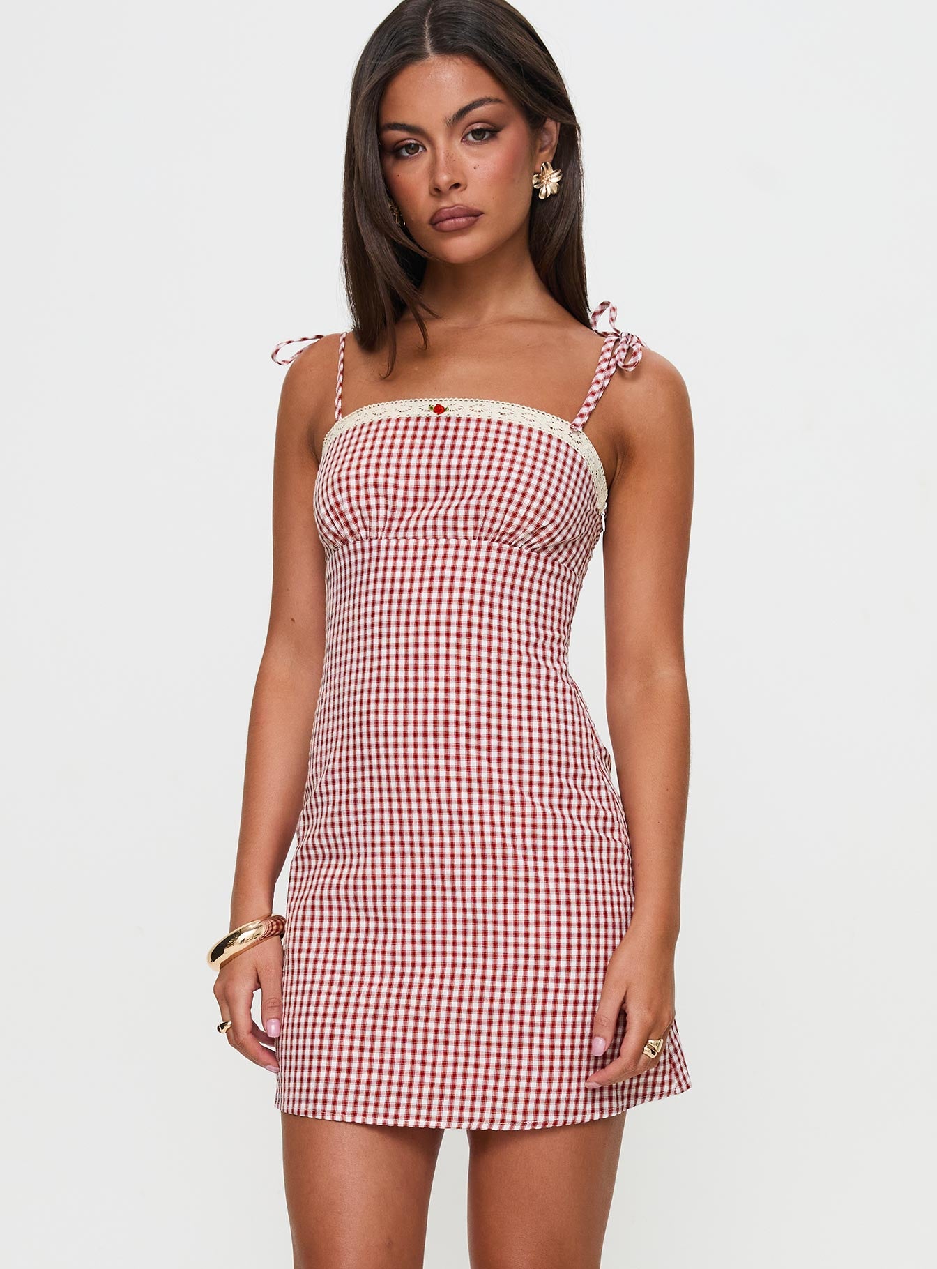 Burkes Mini Dress Red Check-Vipp Girl