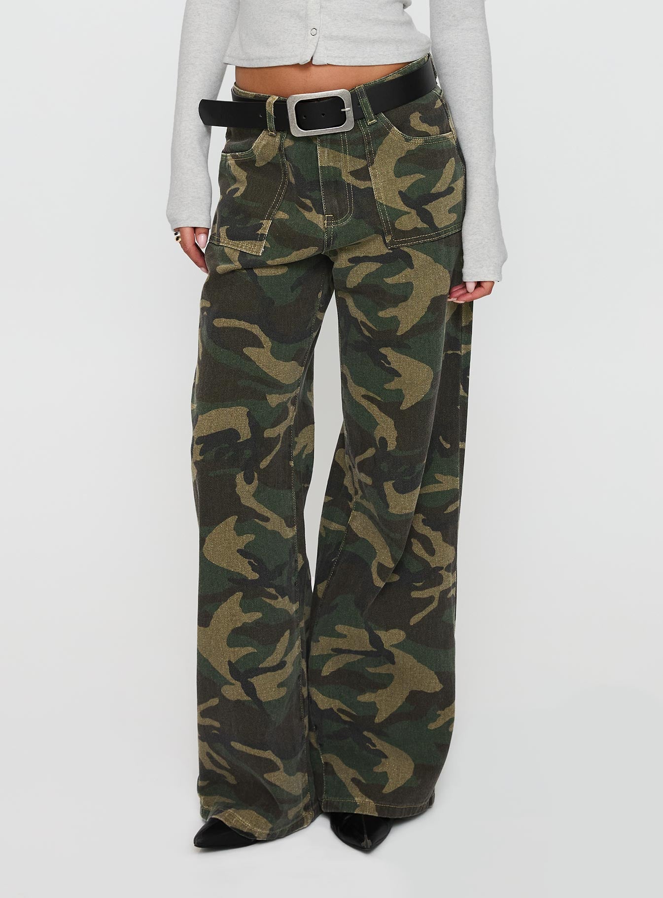 Briony Mid Rise Wide Leg Jeans Camouflage-Vipp Girl