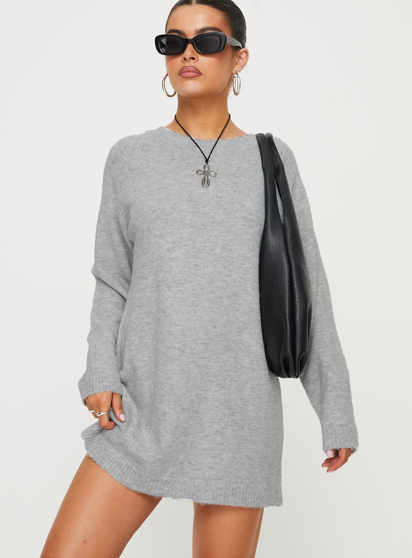 Prewitt Sweater Mini Dress Grey-Vipp Girl