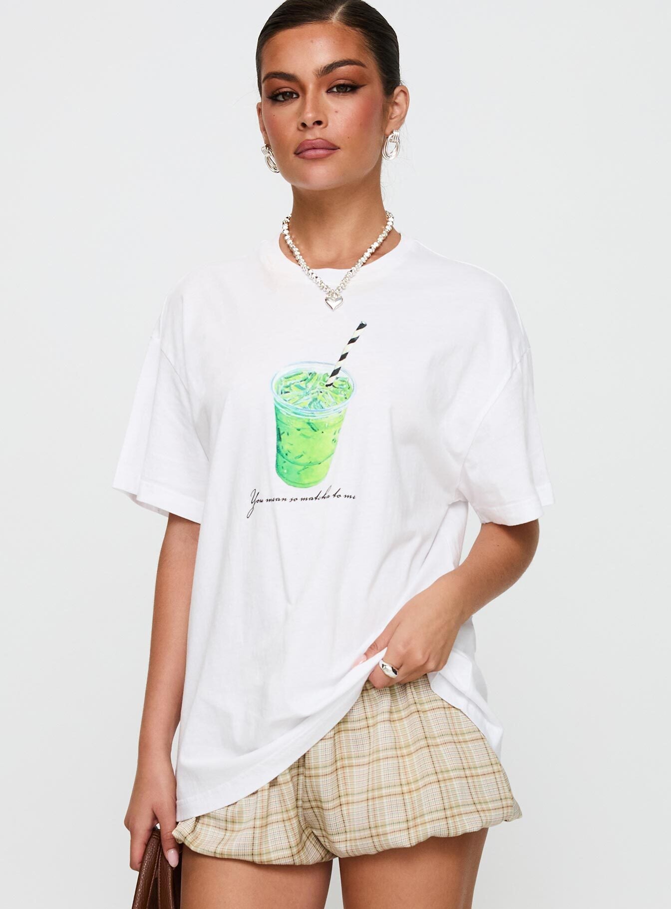 Love You So Matcha Graphic Top White-Vipp Girl