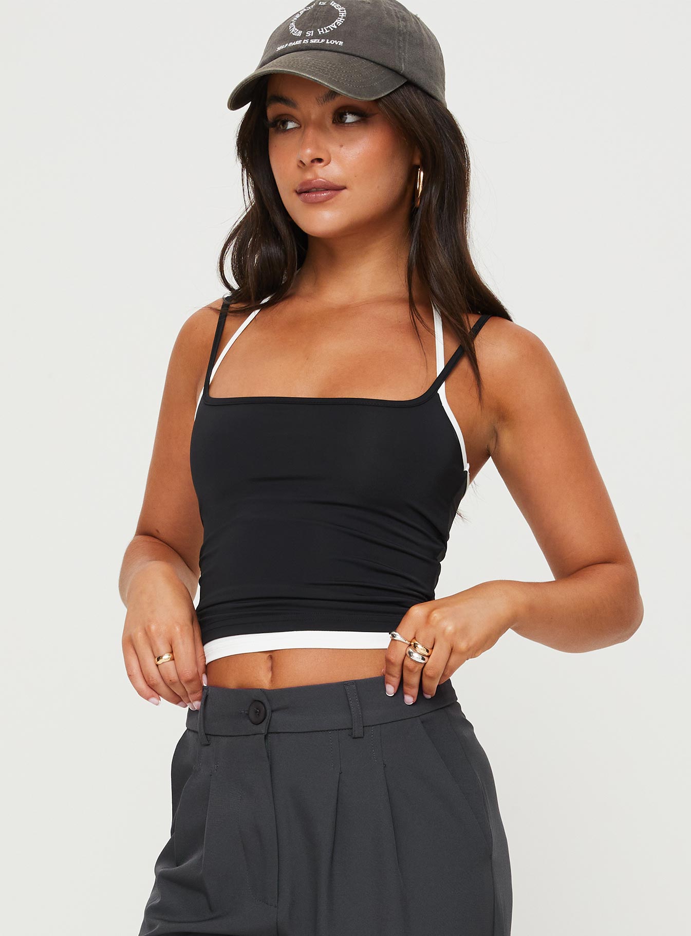 Premier Layered Tank Top Black-Vipp Girl