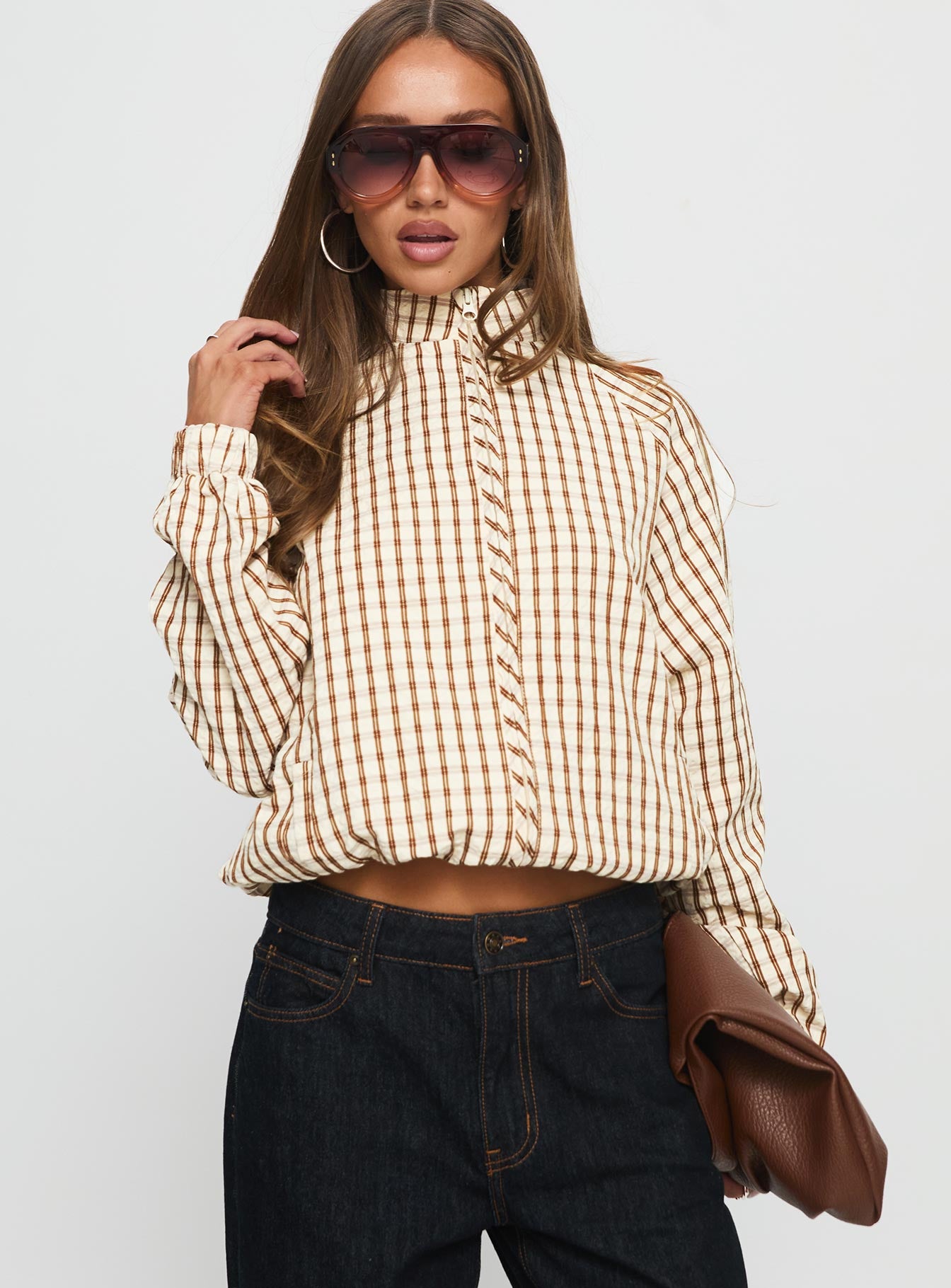 Kalle Jacket Brown Check-Vipp Girl
