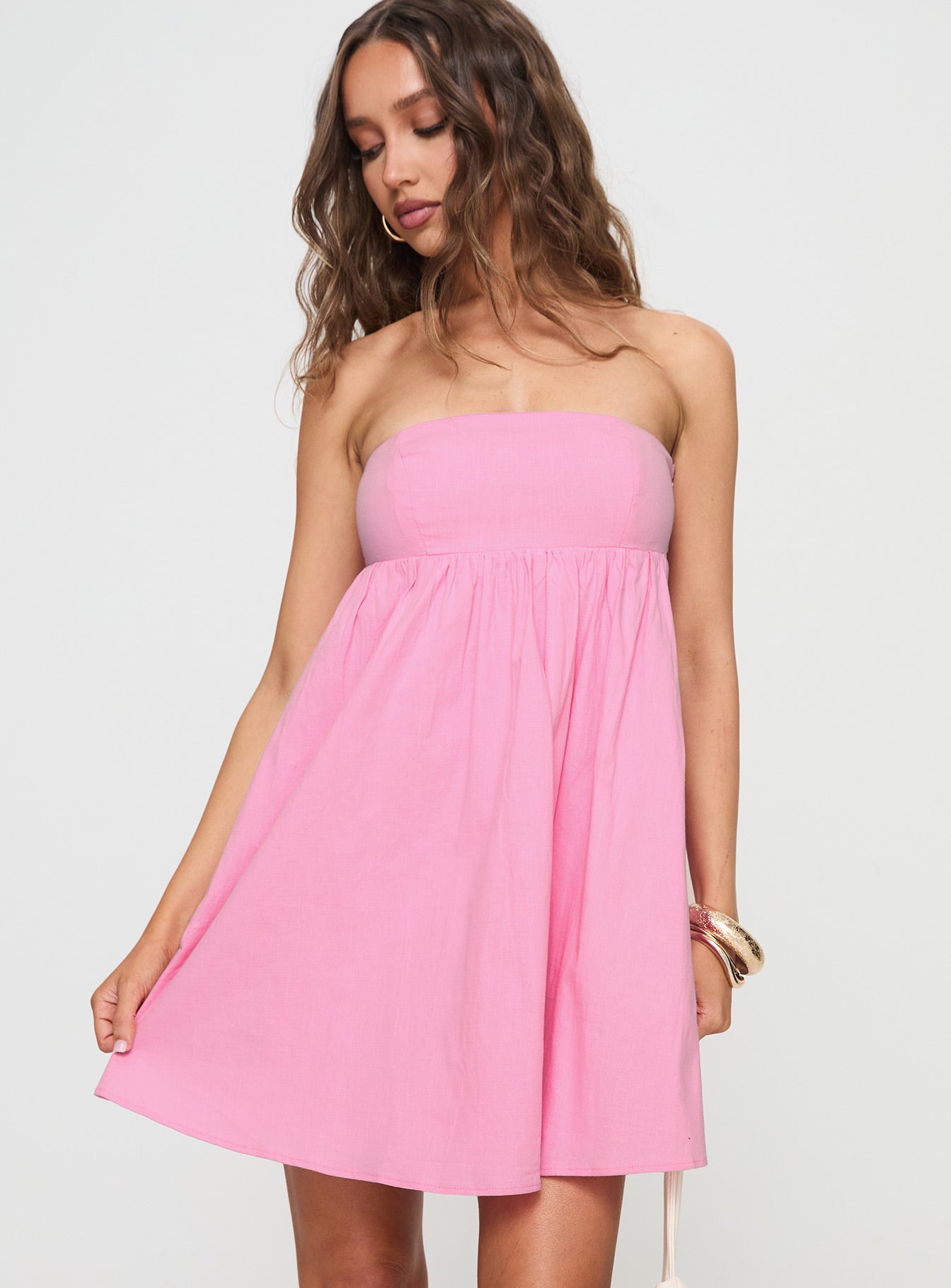 Osment Strapless Mini Dress Pink-Vipp Girl