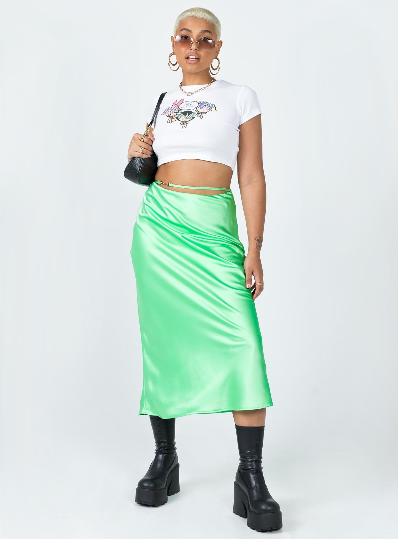 Nola Midi Skirt Green-Vipp Girl