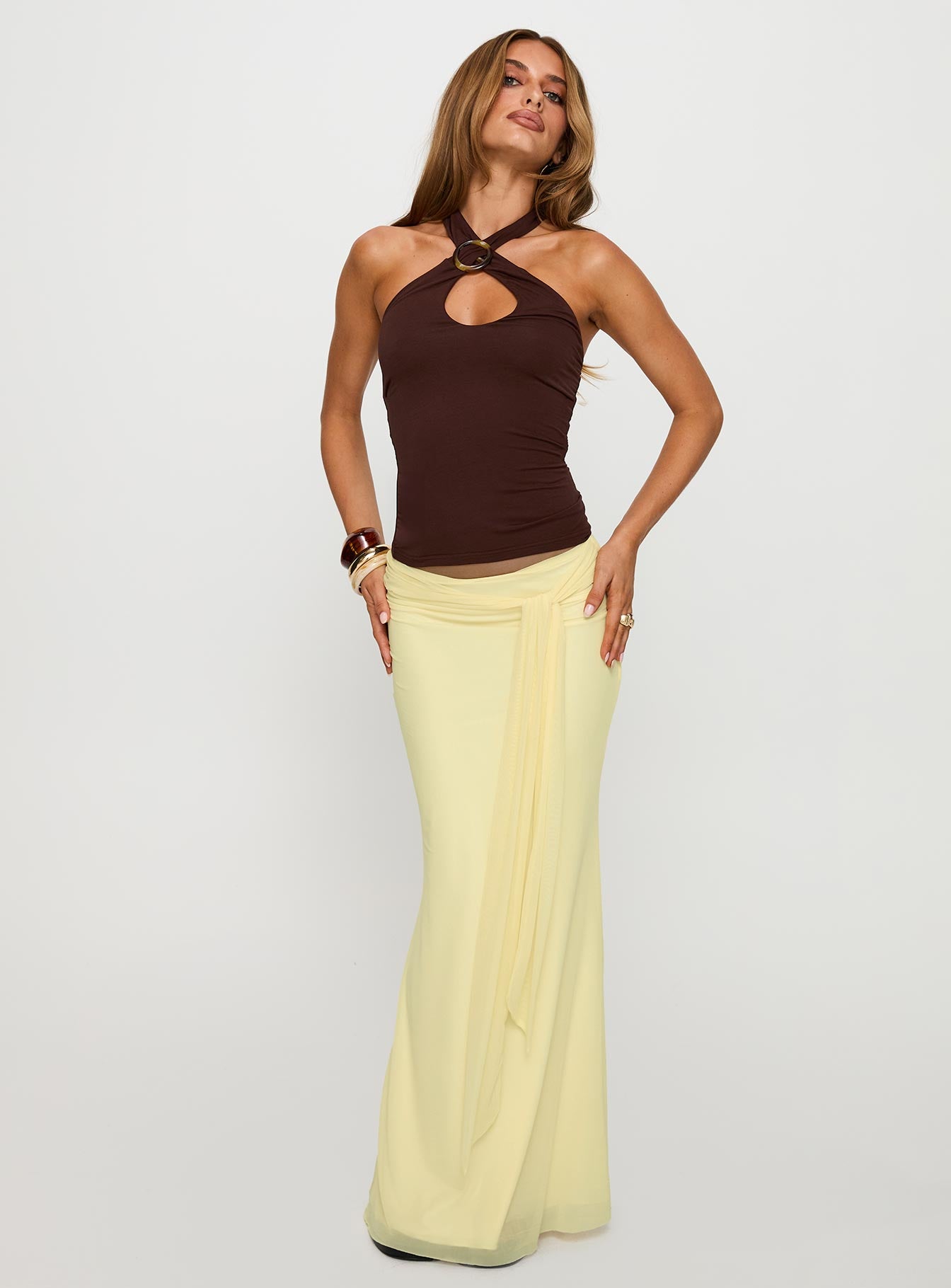 Caviar Tie Maxi Skirt Lemon-Vipp Girl