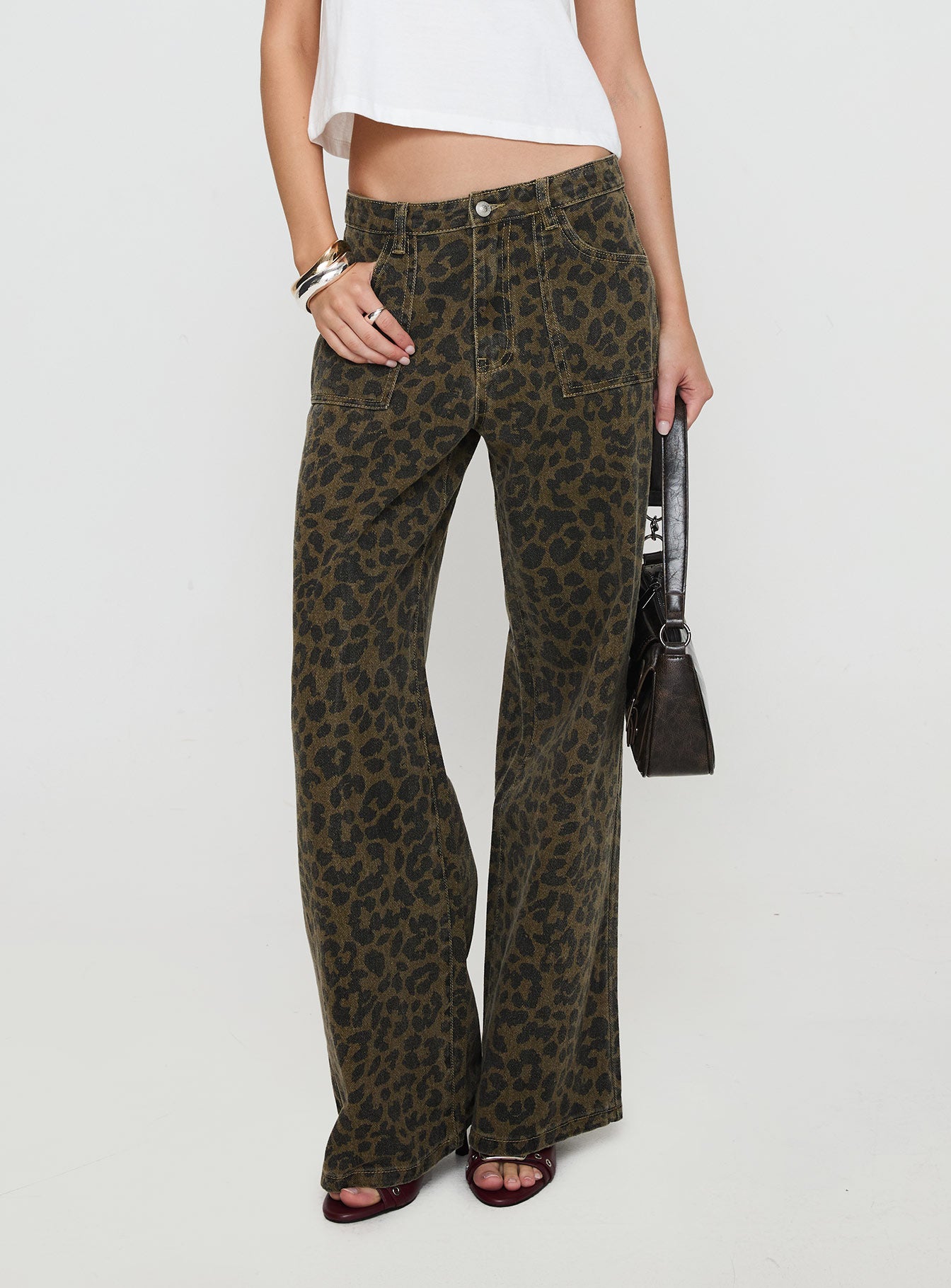 Briony Low Rise Wide Leg Jean Leopard-Vipp Girl