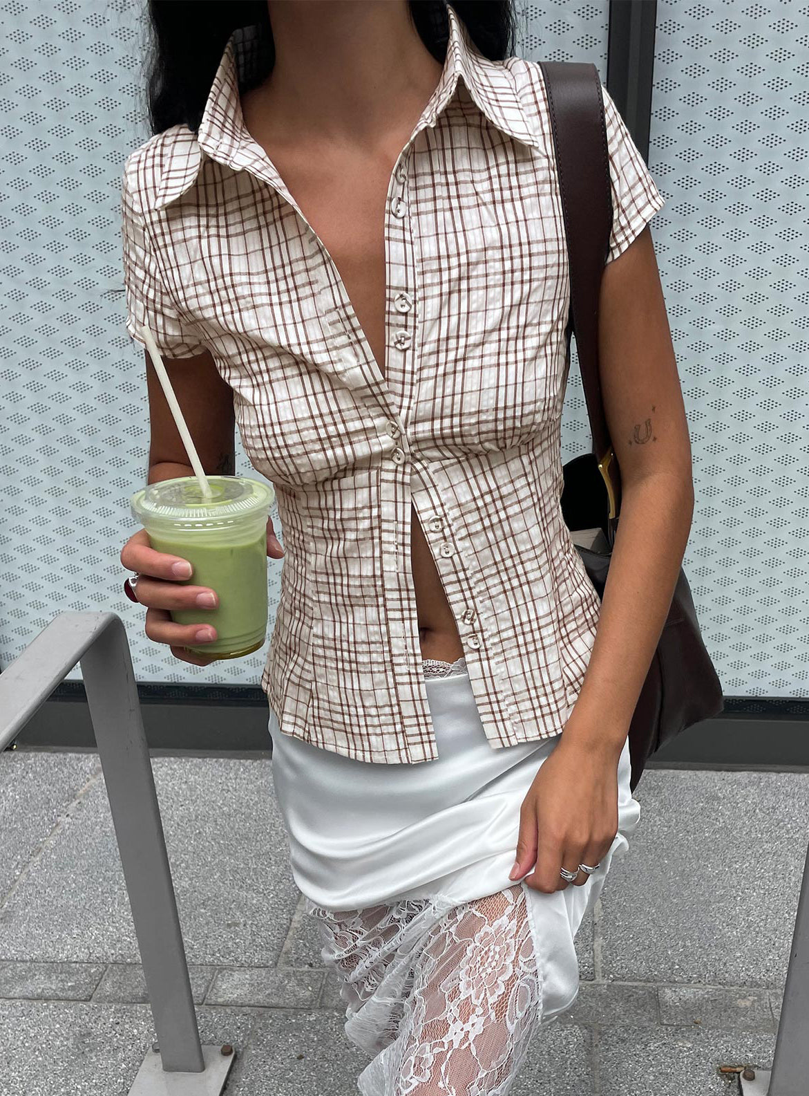 Cottesloe Blouse Top Brown Check-Vipp Girl