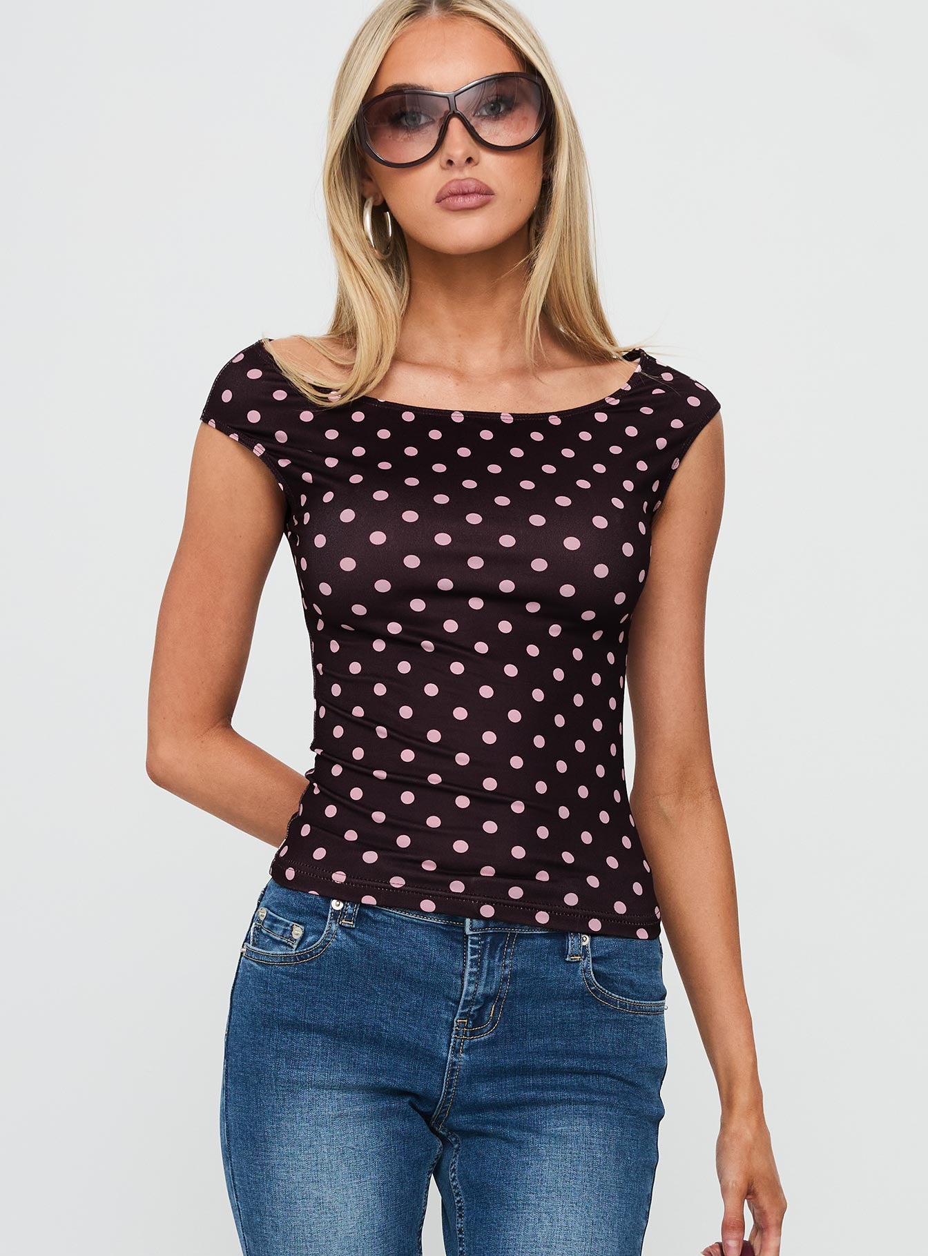 Cheirosa Off Shoulder Top Chocolate / Pink-Vipp Girl