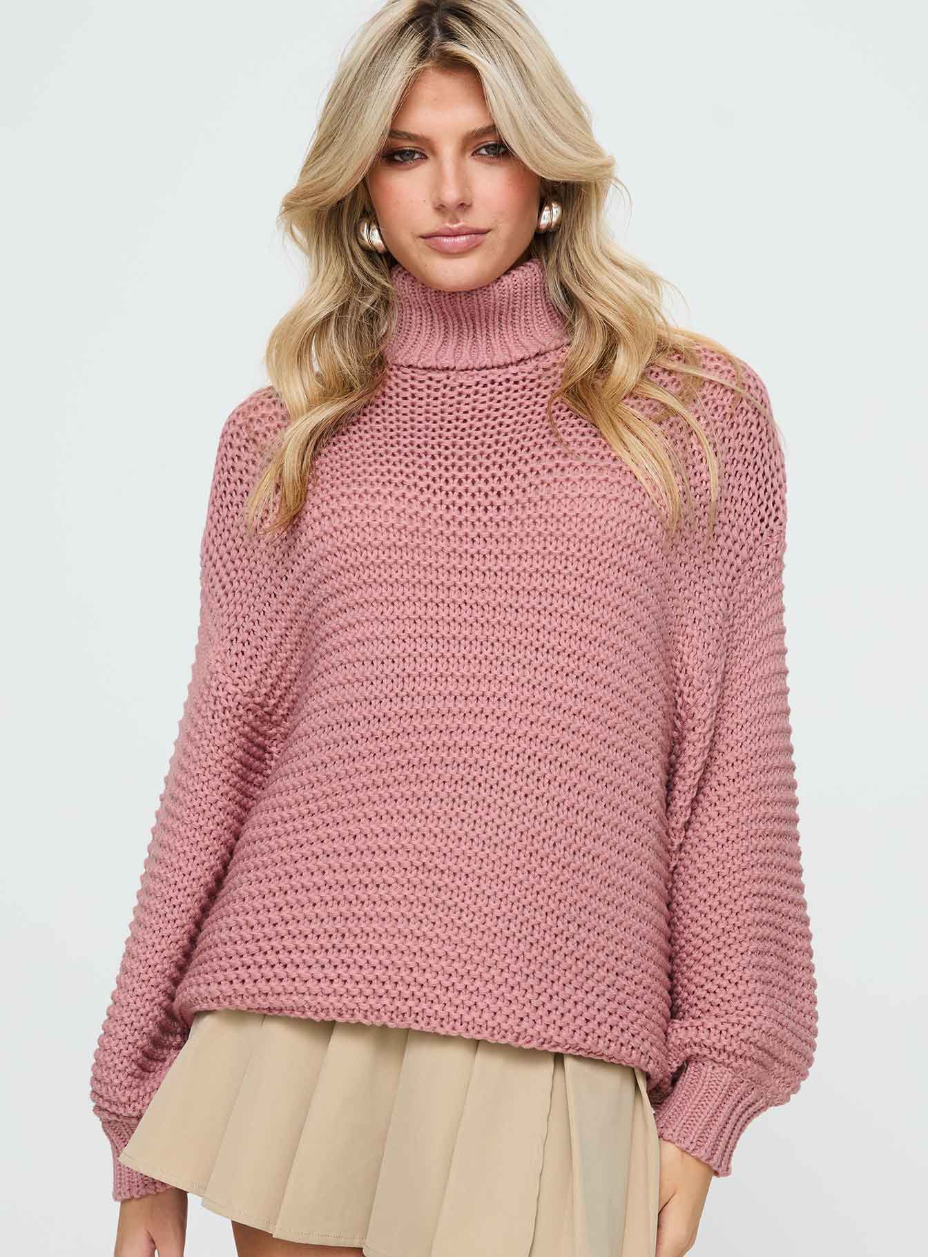Hayworth Turtle Neck Sweater Pink-Vipp Girl