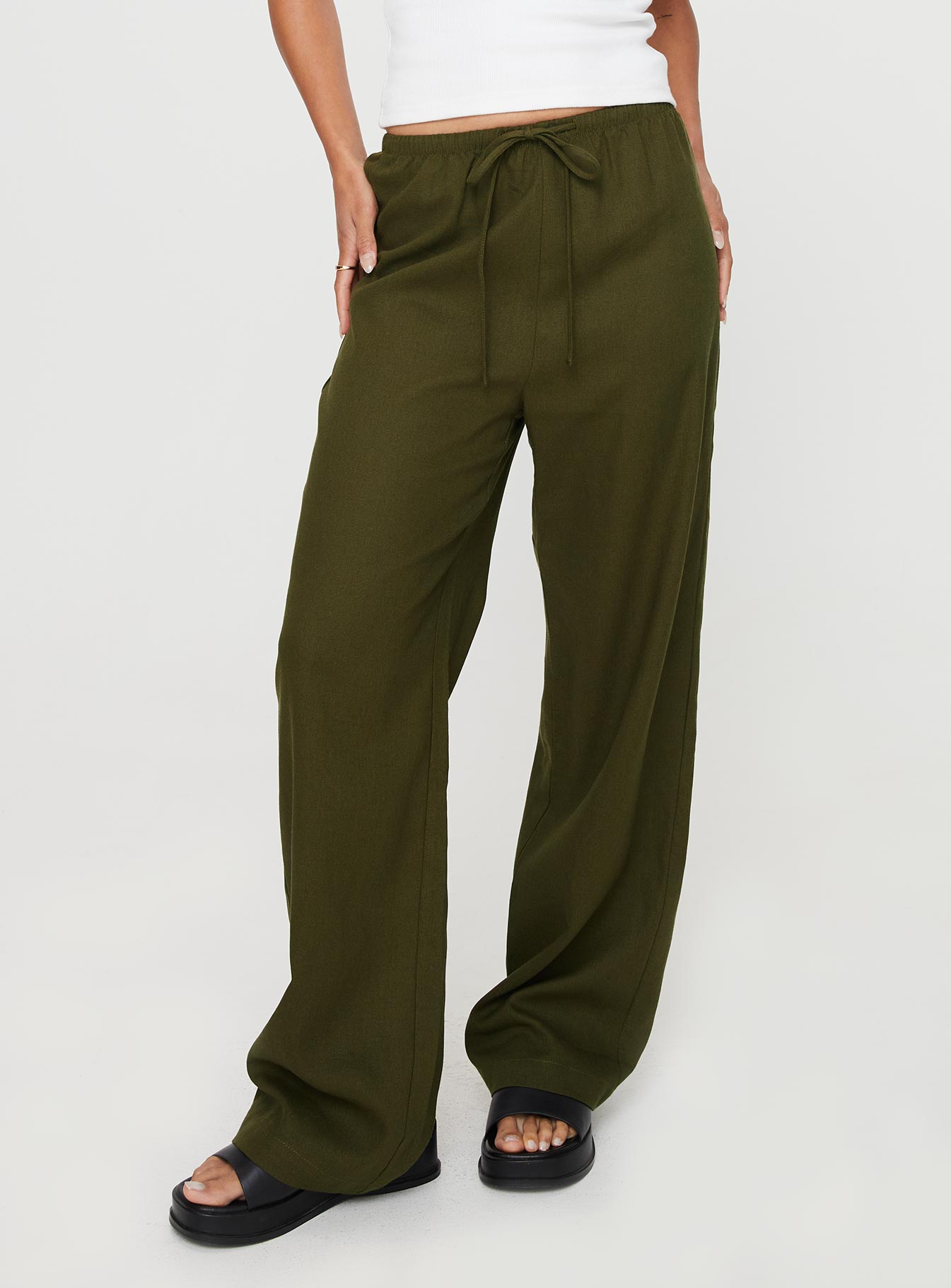 Breeta Drawstring Pants Olive-Vipp Girl