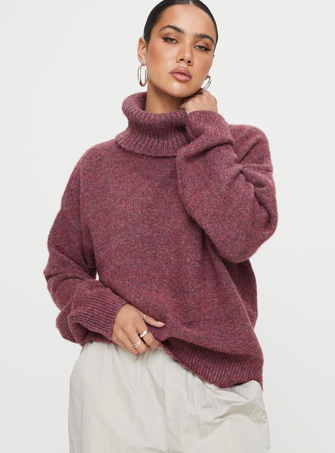 Oswin Turtleneck Sweater Burgundy-Vipp Girl