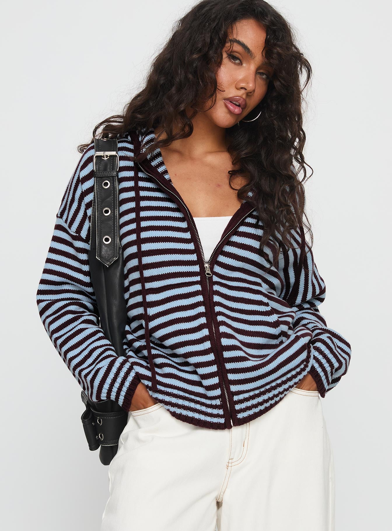 Brienna Zip Jacket Burgundy / Blue Stripe-Vipp Girl