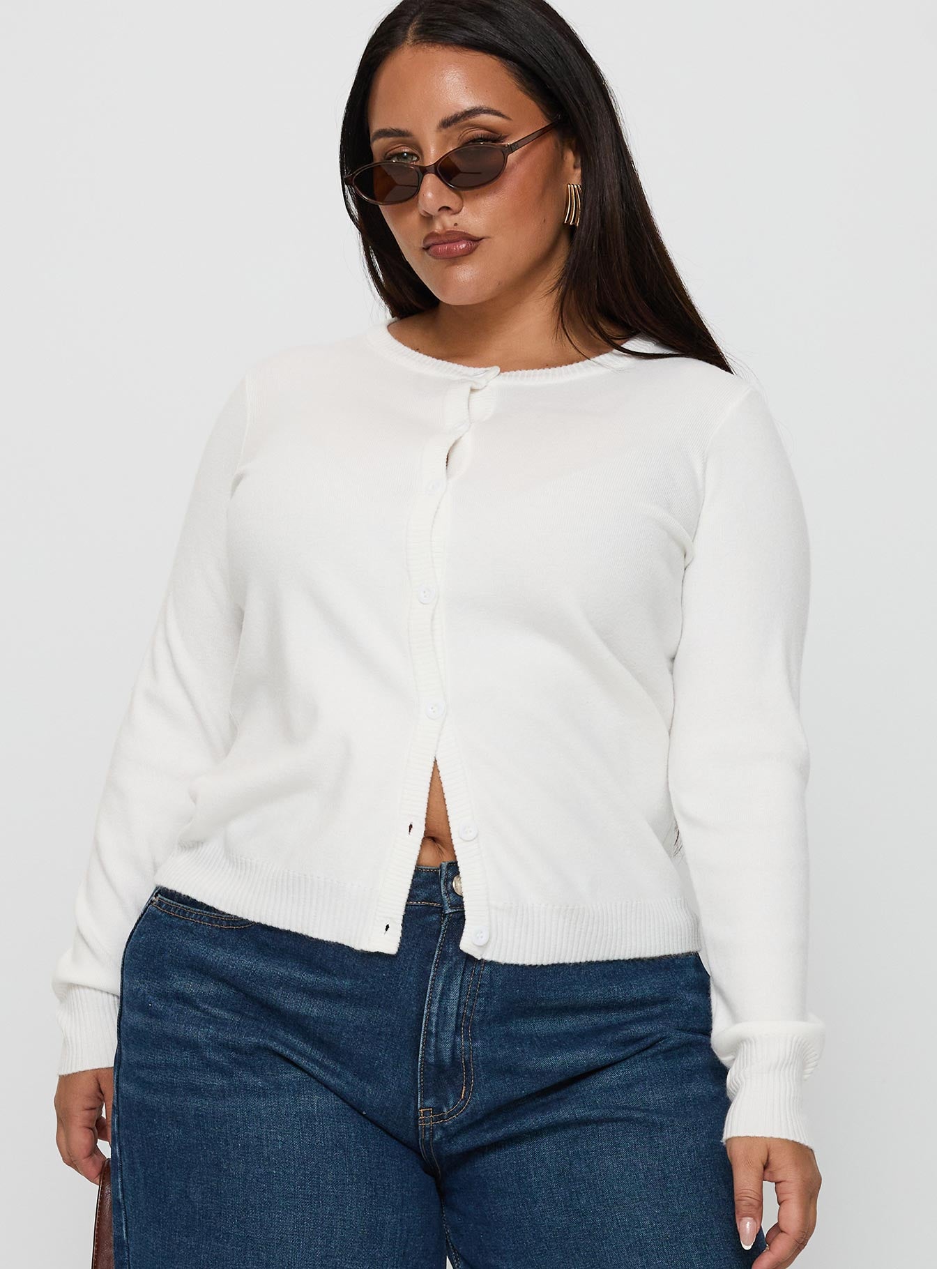 Lauraine Cardigan White Curve-Vipp Girl