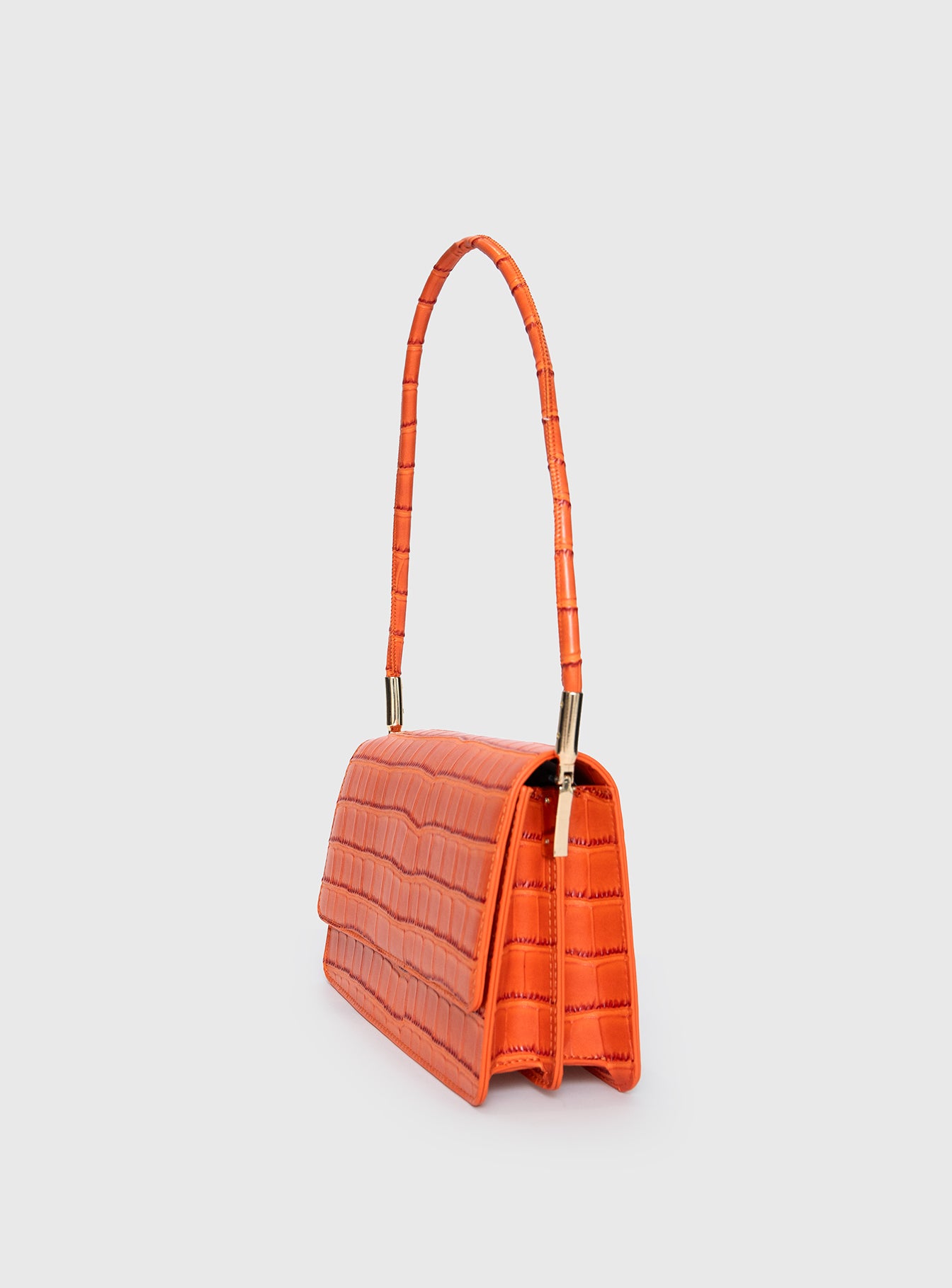 Moshe Croc Shoulder Bag Orange-Vipp Girl