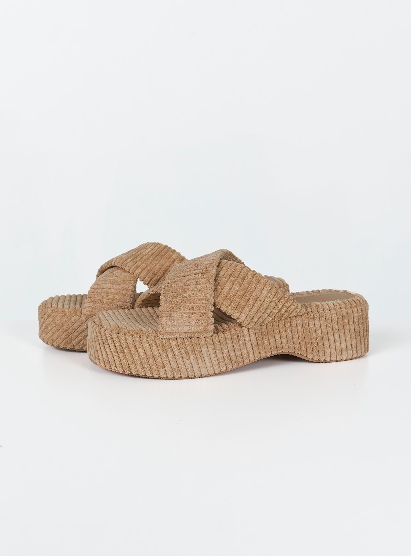 Kora Corduroy Sandals Beige-Vipp Girl