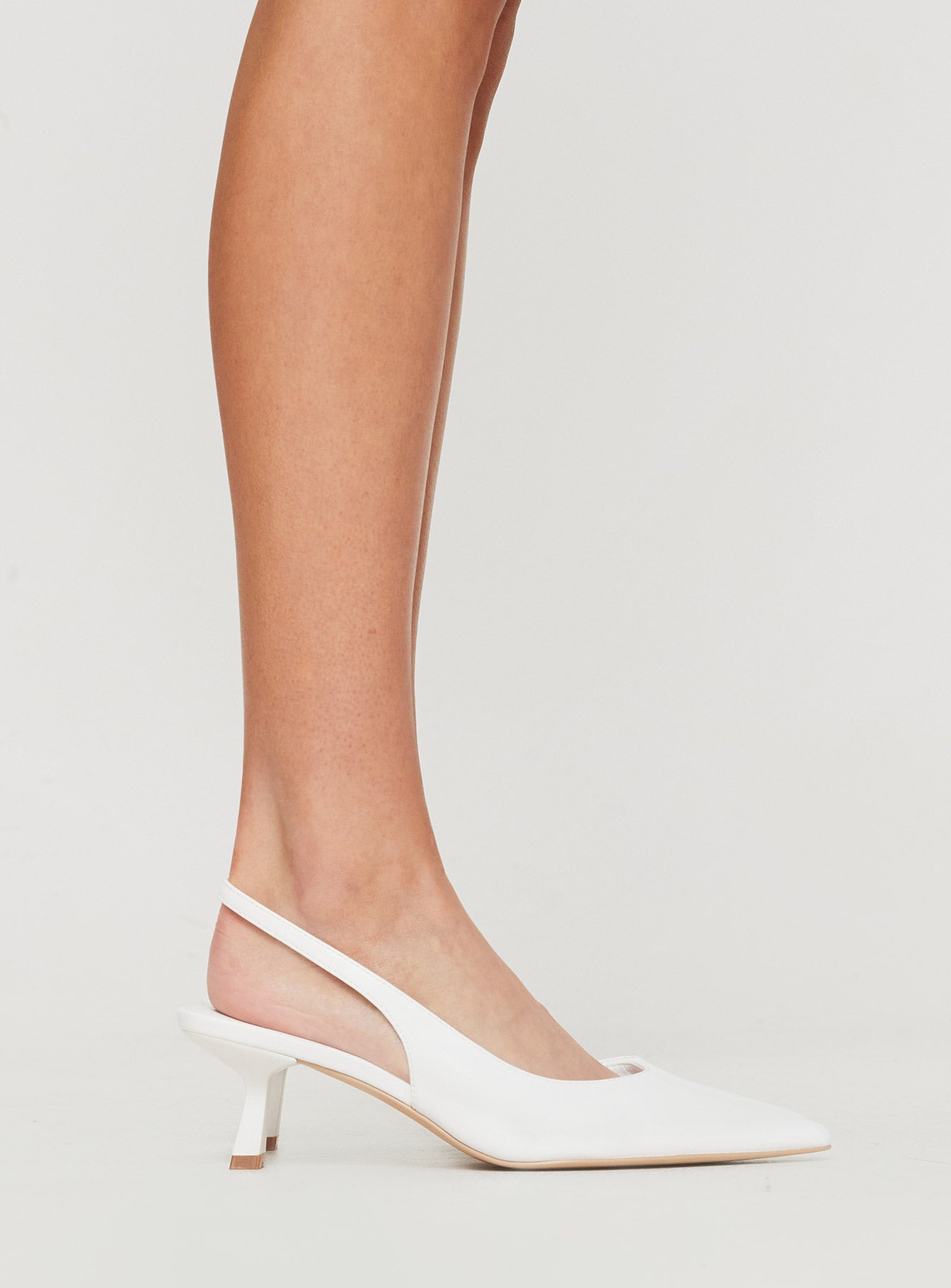 Denalia Pointed Toe Heels White Matte-Vipp Girl